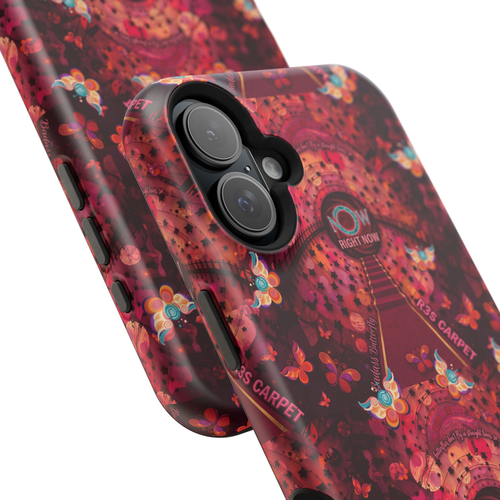 R3S-Carpet Worthy Magnetic Impact-Resistant Phone Case – Butterfly Kaleidoscope Now First-Class Stardust Collection