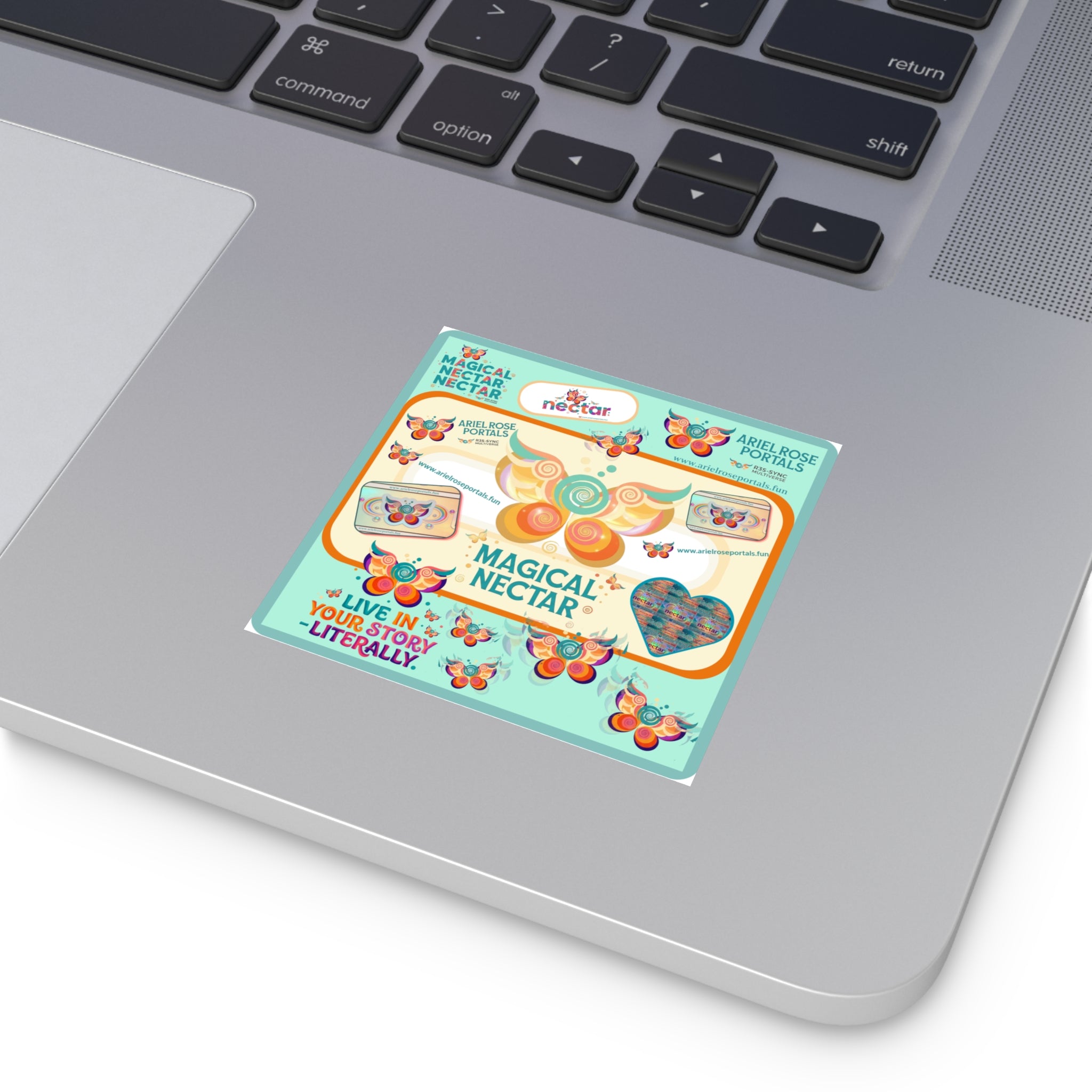 Magical Nectar Square Sticker - "Live In Your Story Literally" Indoor/Outdoor Sticker Sheet