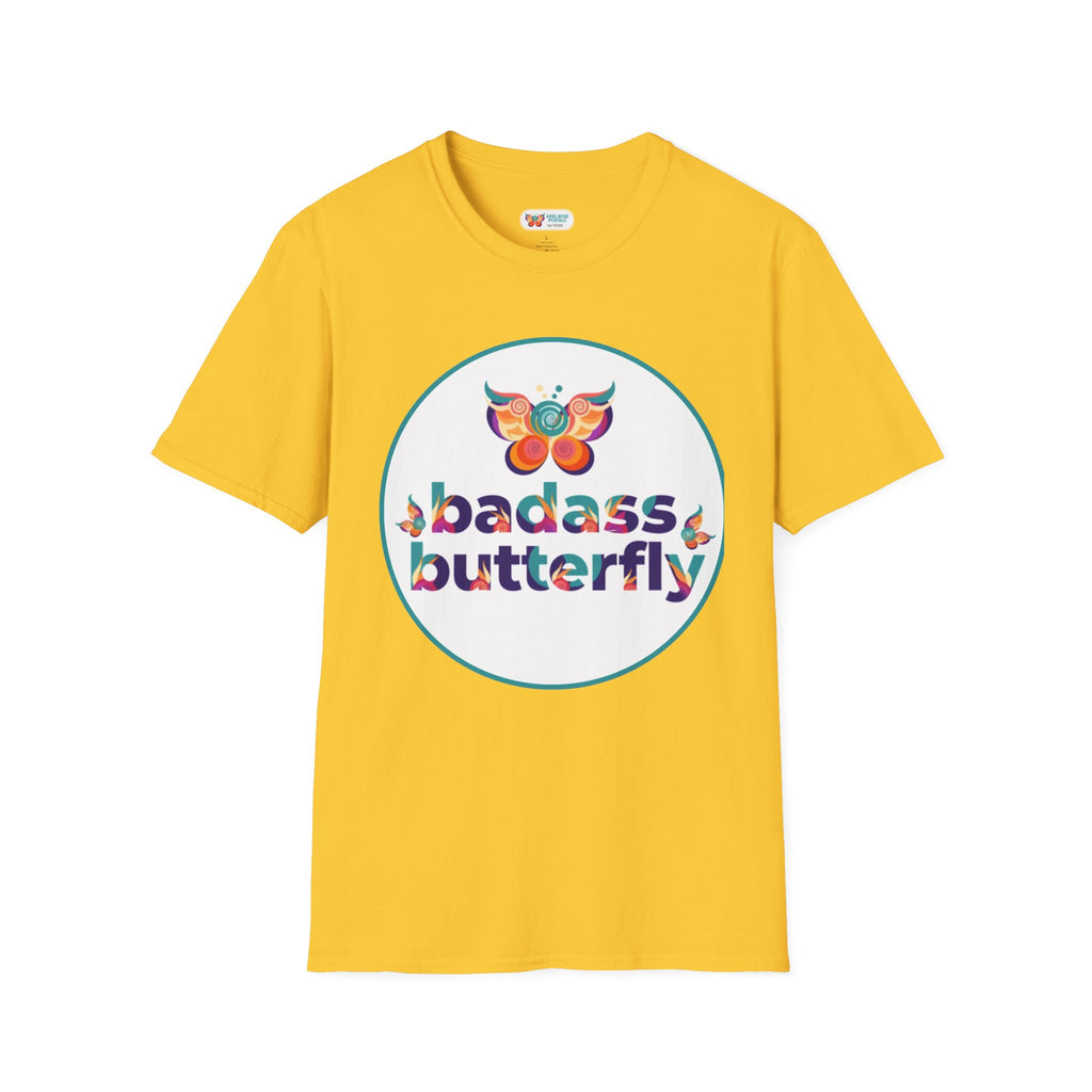 Maglietta "Badass Butterfly Sticker" — Ariel Rose Portals Variant in Stile Sticker