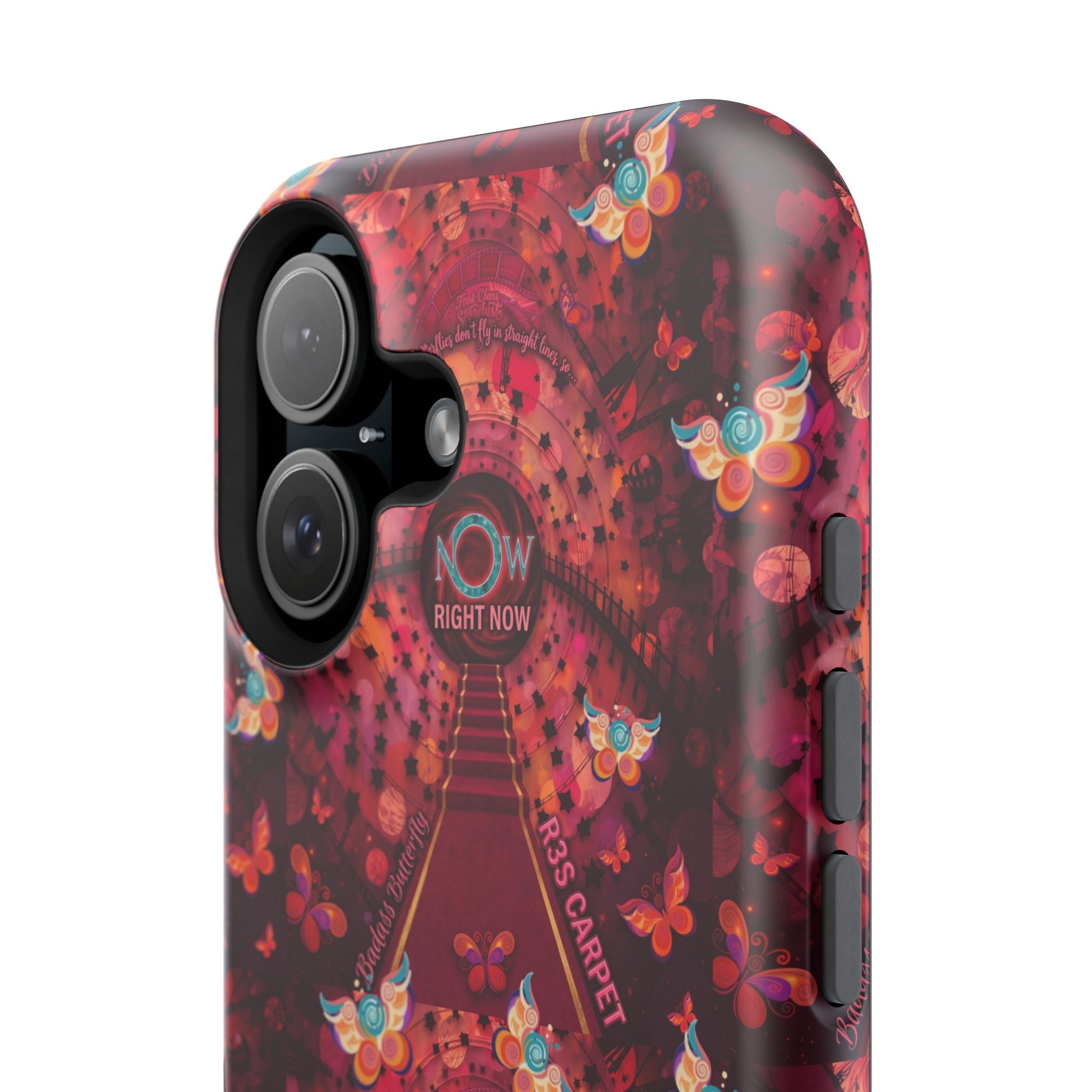 R3S-Carpet Worthy Magnetic Impact-Resistant Phone Case – Butterfly Kaleidoscope Now First-Class Stardust Collection