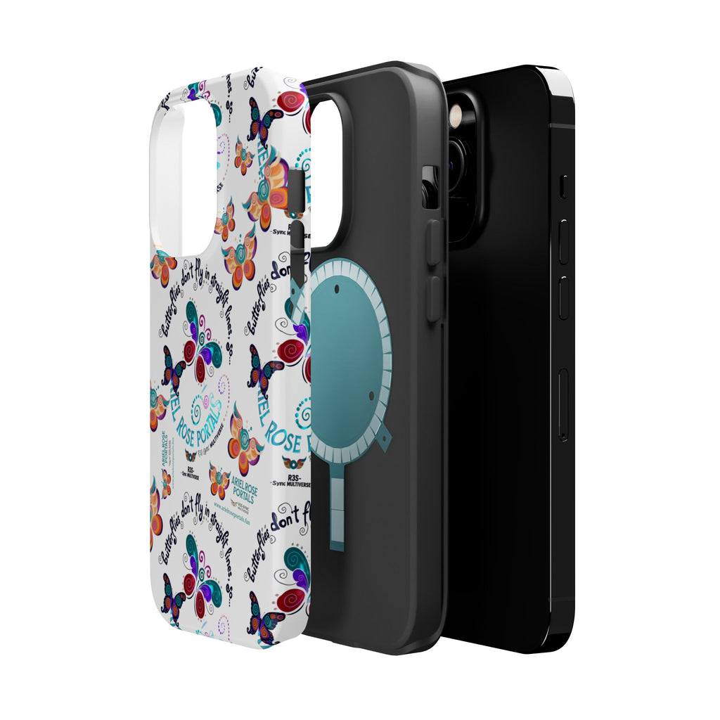Butterfly Pattern Magnetic Phone Case — "How Butterflies Fly" Ariel Rose Portals Design