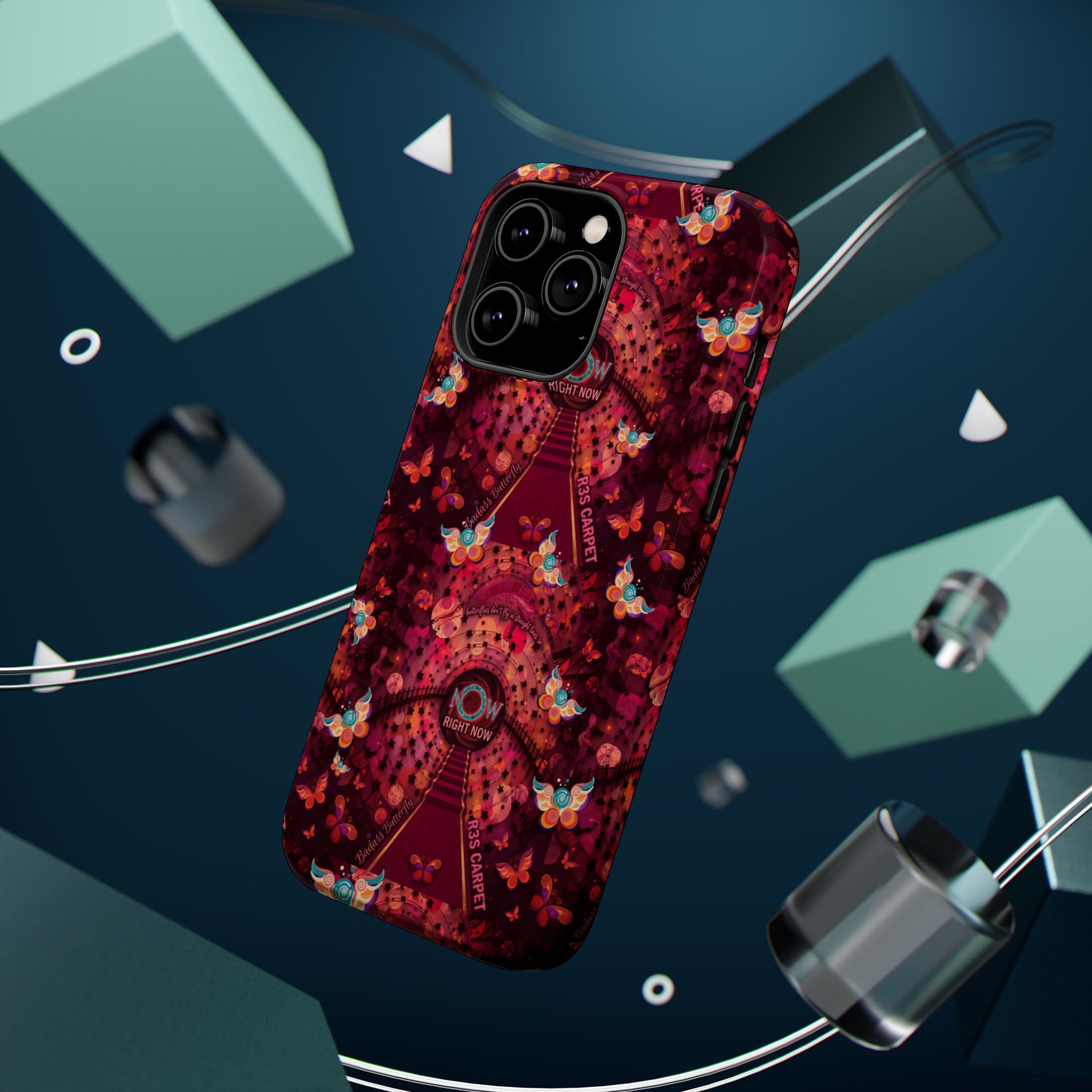 R3S-Carpet Worthy Magnetic Impact-Resistant Phone Case – Butterfly Kaleidoscope Now First-Class Stardust Collection