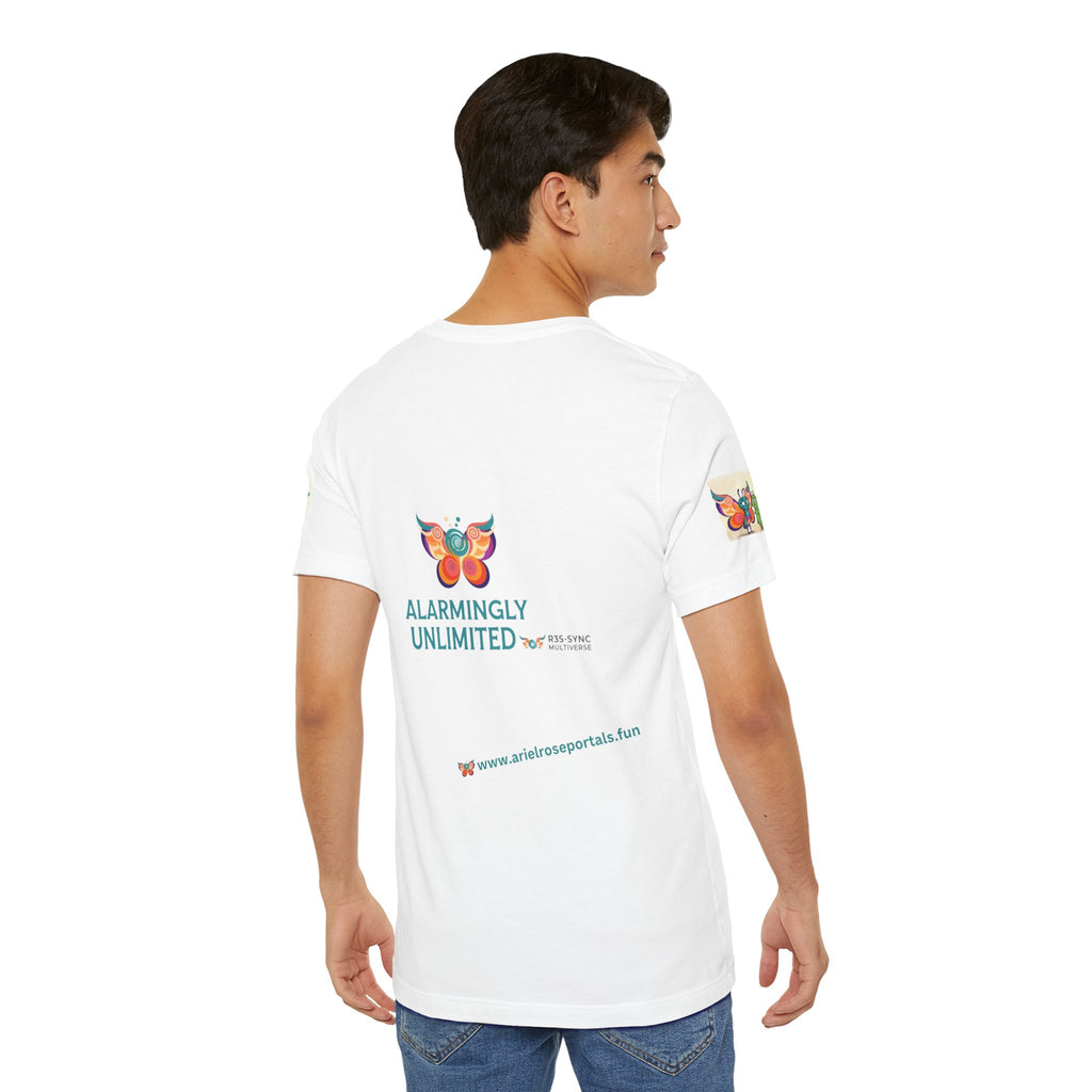 Alarmingly Unlimited Butterfly Tee — Playful Caterpillar & Butterfly Cartoon T-Shirt