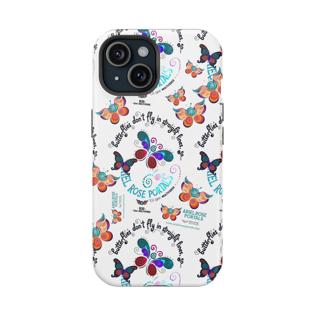Butterfly Pattern Magnetic Phone Case — "How Butterflies Fly" Ariel Rose Portals Design