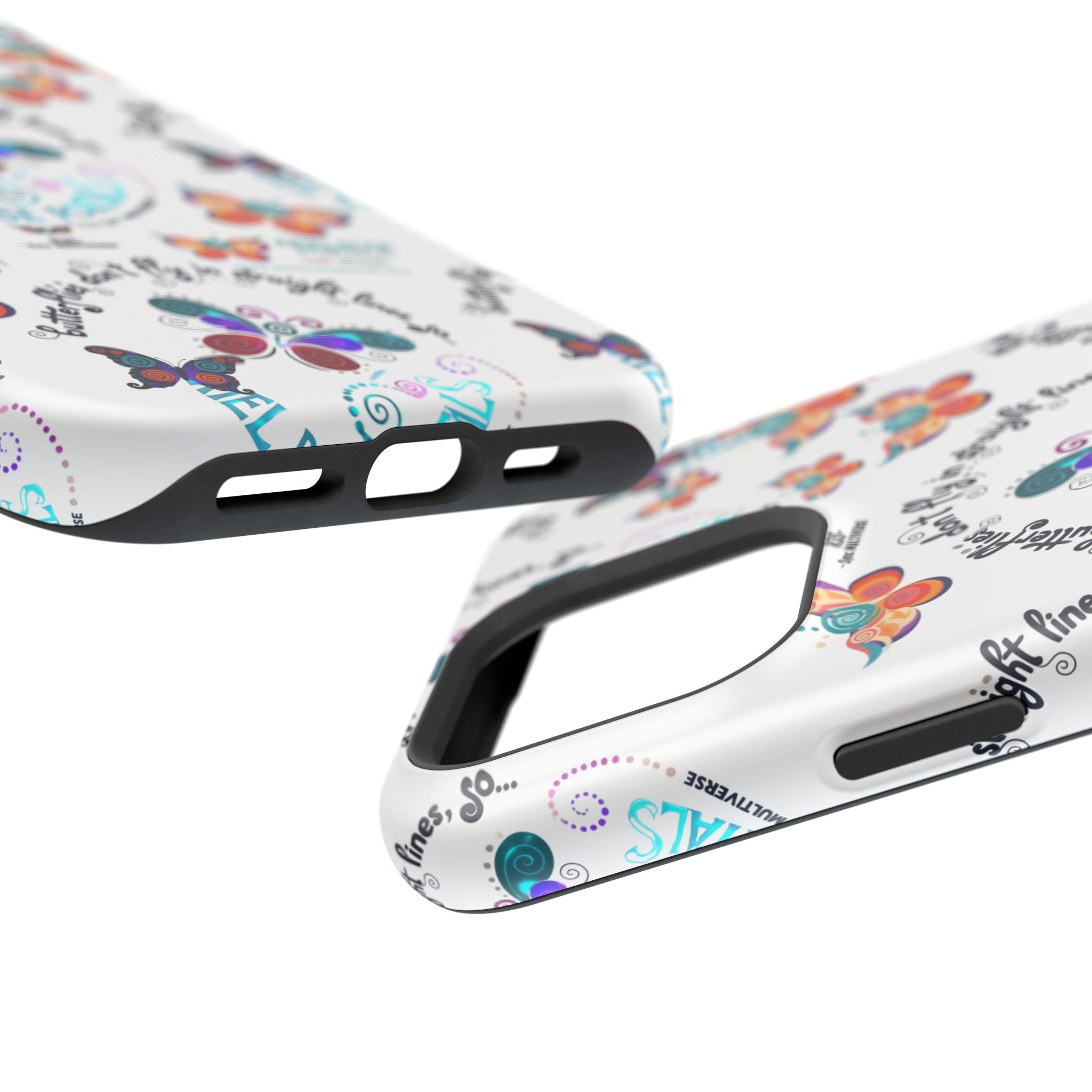 Butterfly Pattern Magnetic Phone Case — "How Butterflies Fly" Ariel Rose Portals Design