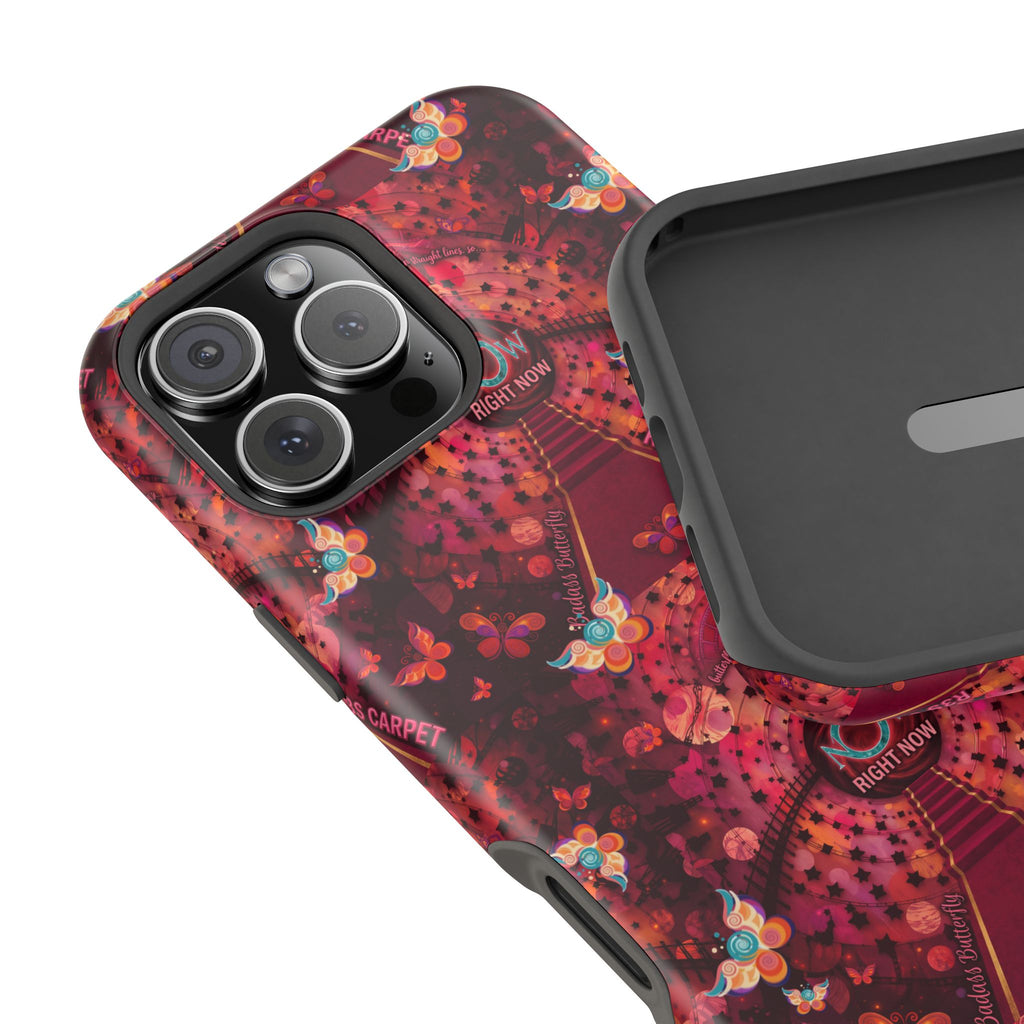 R3S-Carpet Worthy Magnetic Impact-Resistant Phone Case – Butterfly Kaleidoscope Now First-Class Stardust Collection
