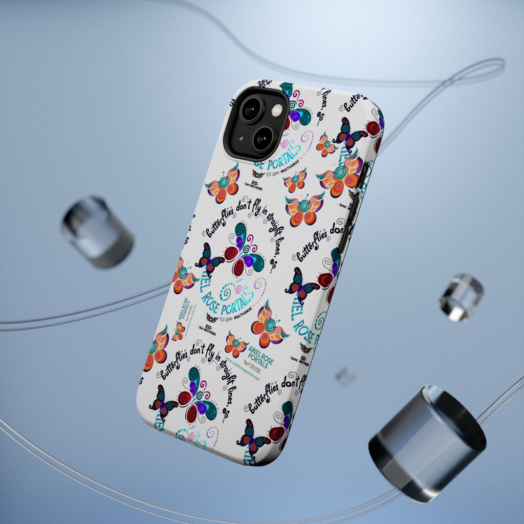 Butterfly Pattern Magnetic Phone Case — "How Butterflies Fly" Ariel Rose Portals Design