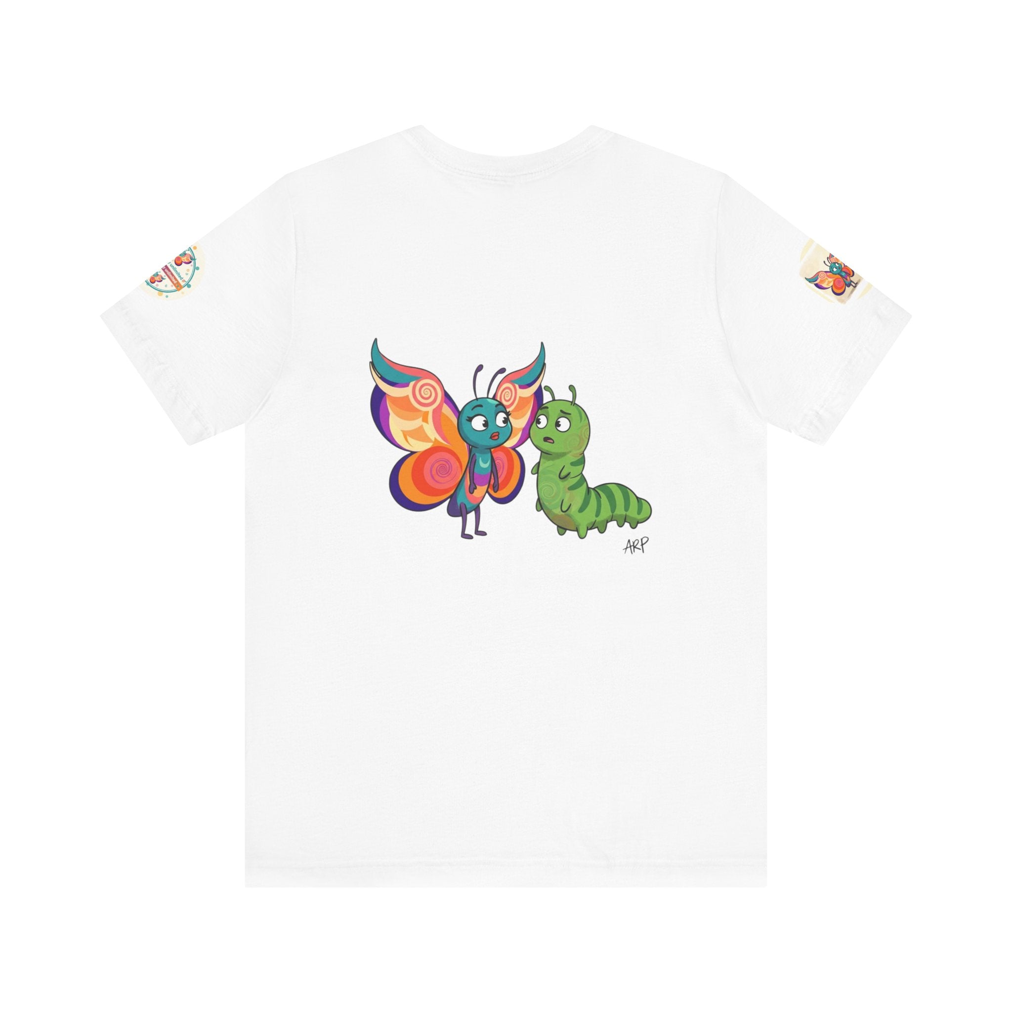 Butterfly & Caterpillar Tee — "alarmingly unlimited" Colorful Graphic T-Shirt