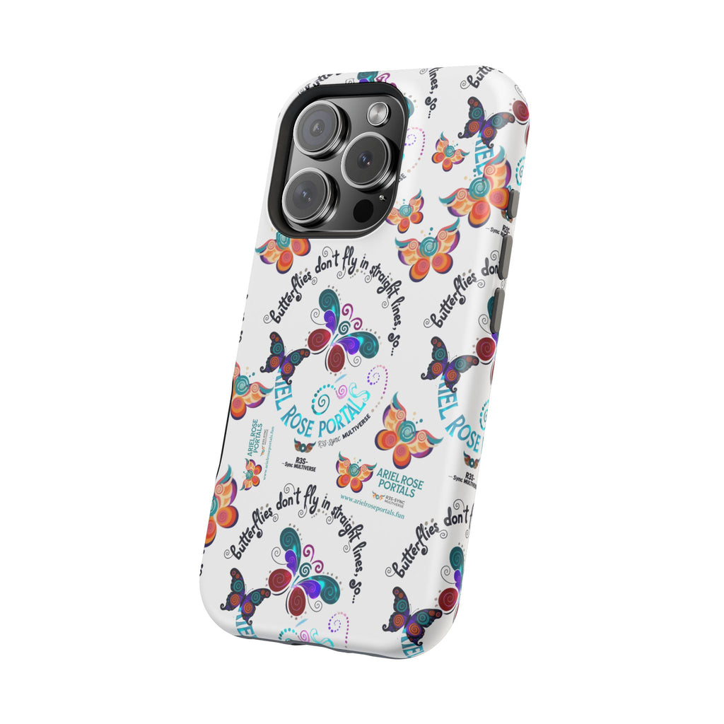 Butterfly Pattern Magnetic Phone Case — "How Butterflies Fly" Ariel Rose Portals Design