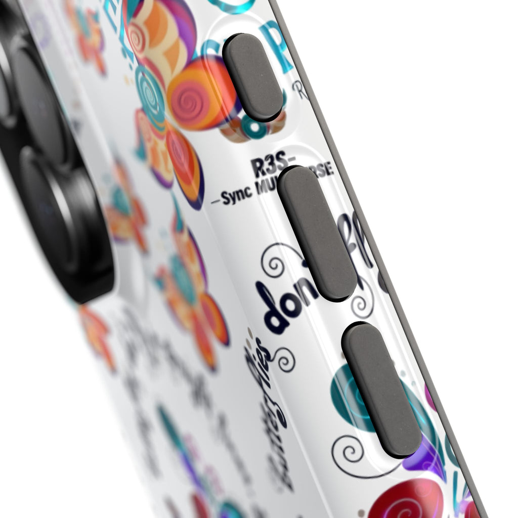 Butterfly Pattern Magnetic Phone Case — "How Butterflies Fly" Ariel Rose Portals Design