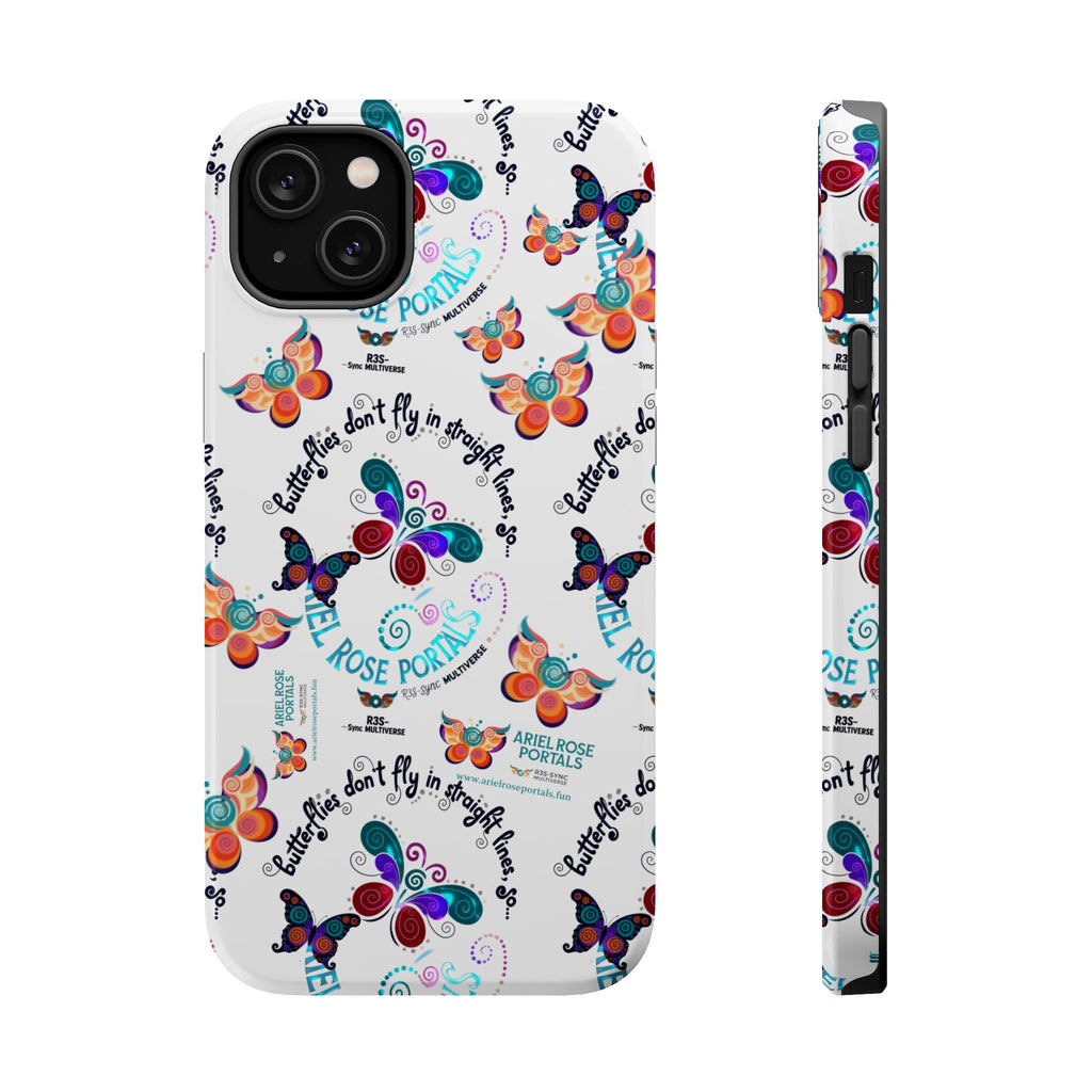 Butterfly Pattern Magnetic Phone Case — "How Butterflies Fly" Ariel Rose Portals Design