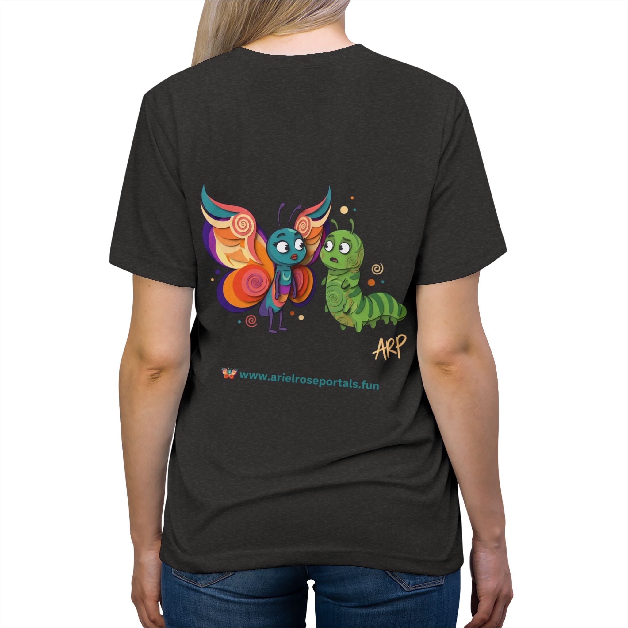 T-shirt vintage in misto cotone con logo cartoon Ariel Rose Portals – Stupefacentemente illimitata e super morbida
