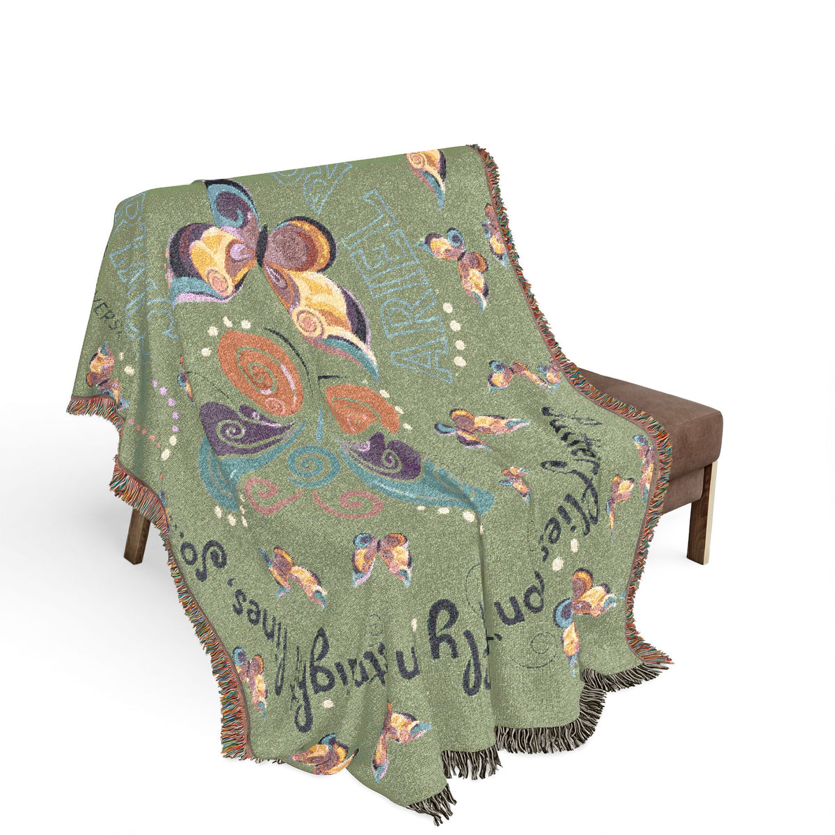First Class Stardust Butterfly Woven Blanket — Throw for Living Room & Bedroom