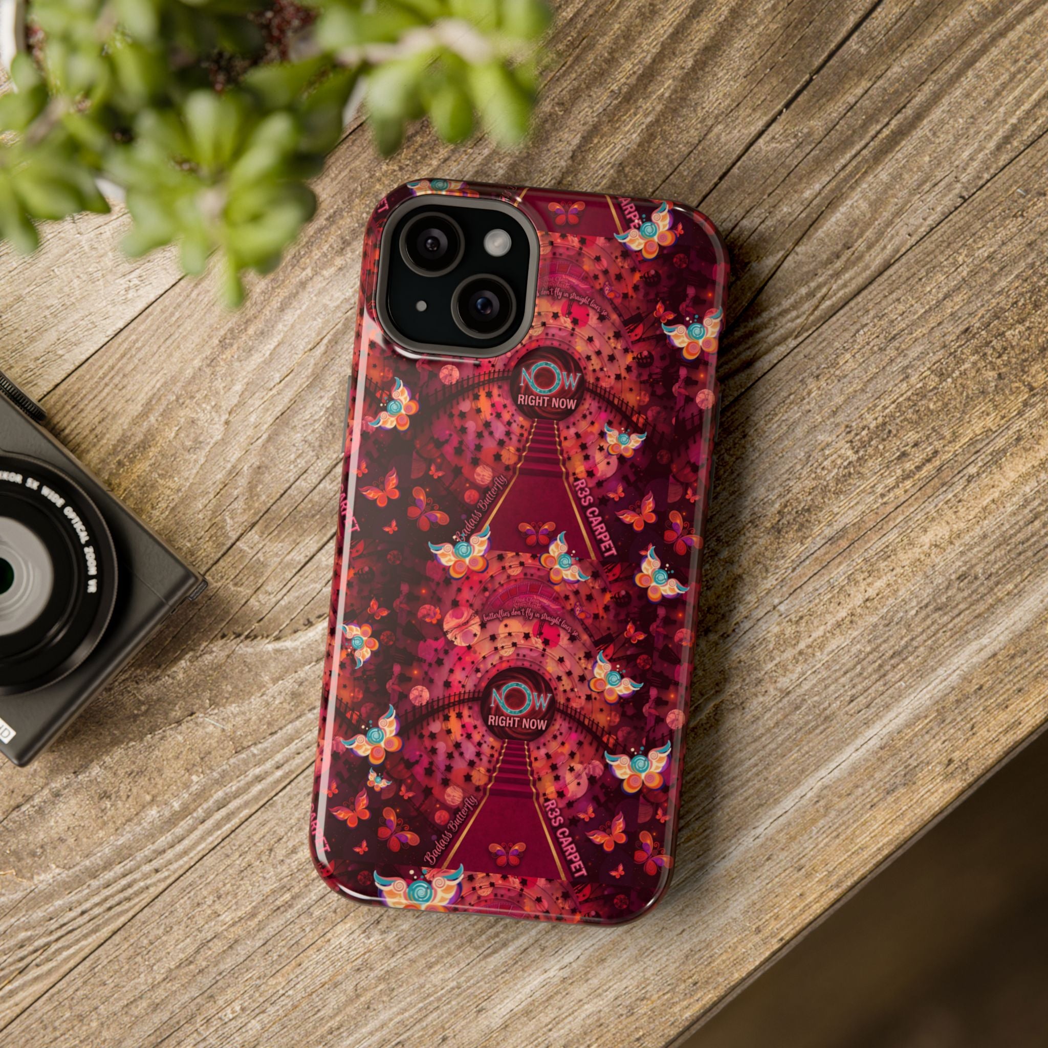 R3S-Carpet Worthy Magnetic Impact-Resistant Phone Case – Butterfly Kaleidoscope Now First-Class Stardust Collection