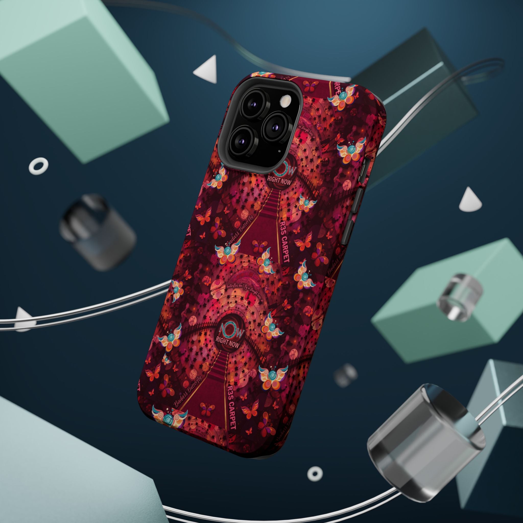 R3S-Carpet Worthy Magnetic Impact-Resistant Phone Case – Butterfly Kaleidoscope Now First-Class Stardust Collection