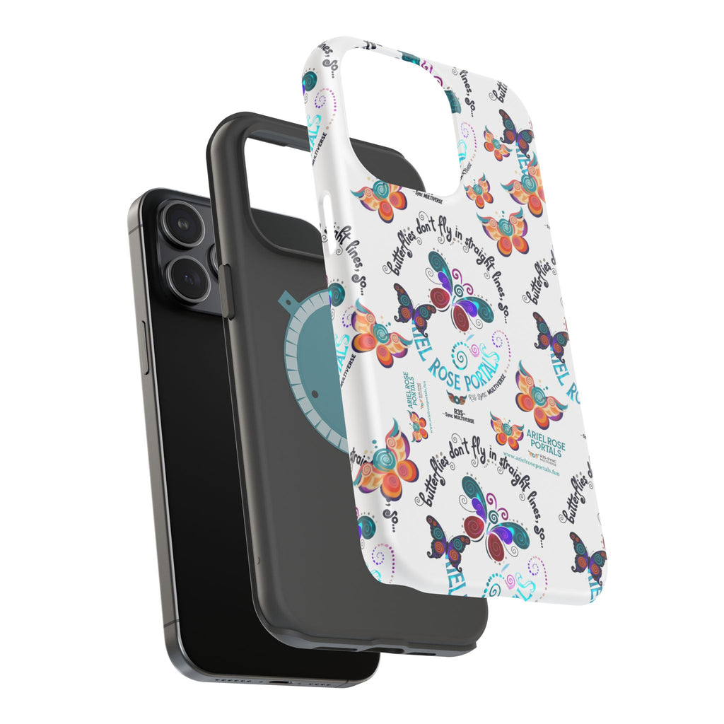 Butterfly Pattern Magnetic Phone Case — "How Butterflies Fly" Ariel Rose Portals Design