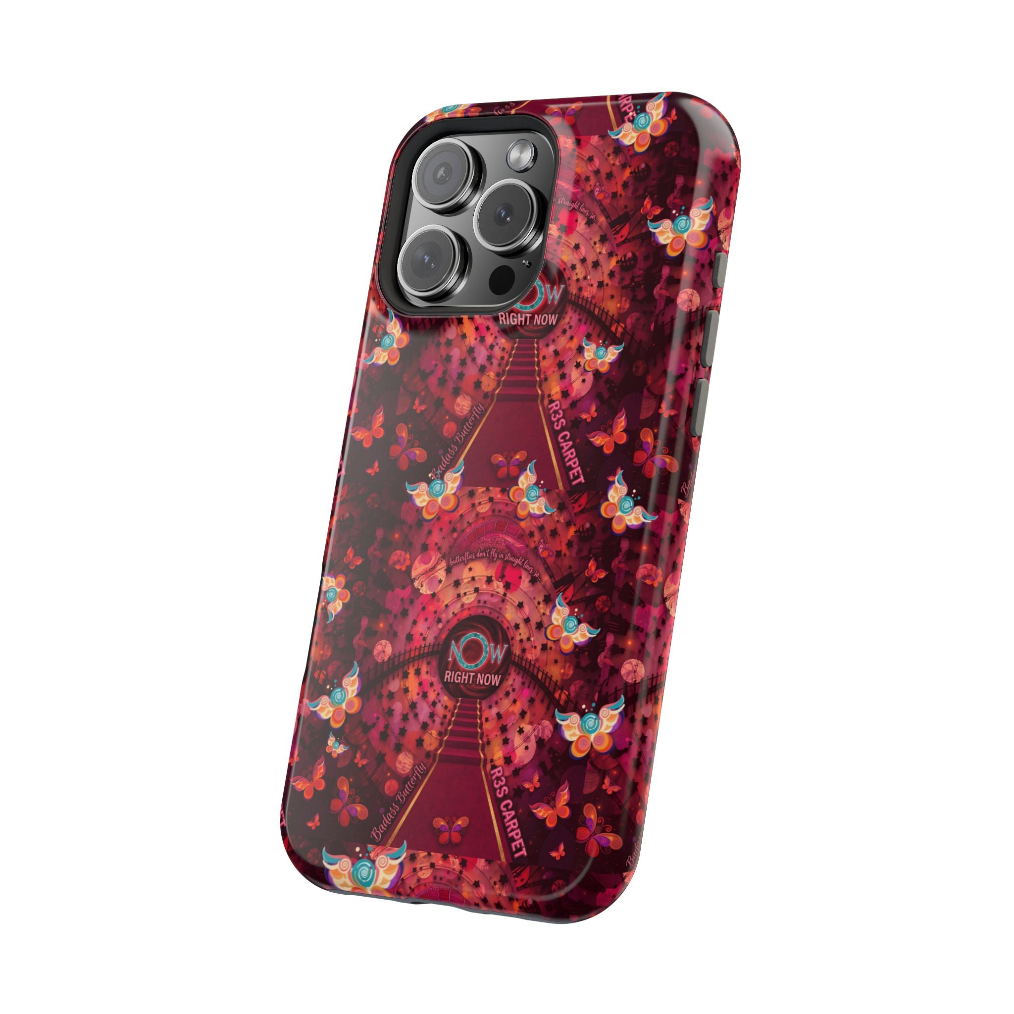 R3S-Carpet Worthy Magnetic Impact-Resistant Phone Case – Butterfly Kaleidoscope Now First-Class Stardust Collection