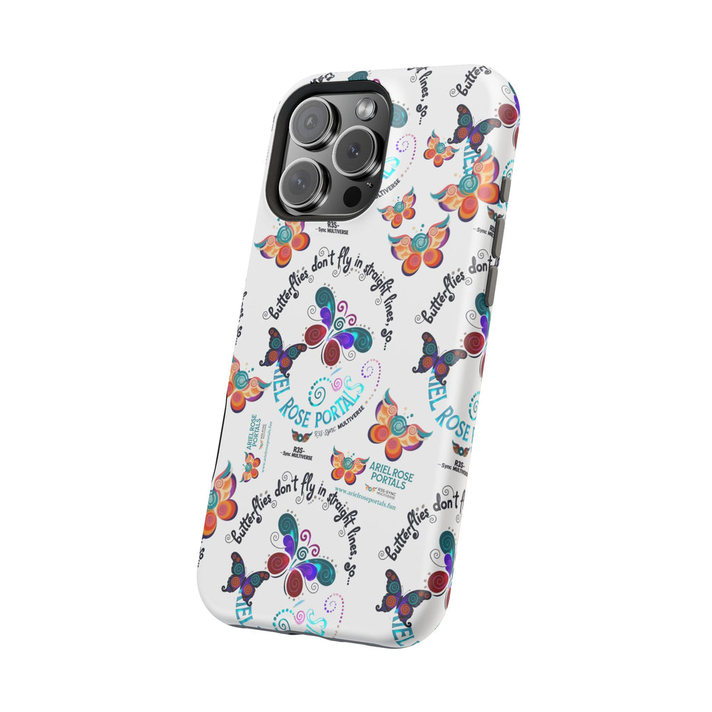 Butterfly Pattern Magnetic Phone Case — "How Butterflies Fly" Ariel Rose Portals Design
