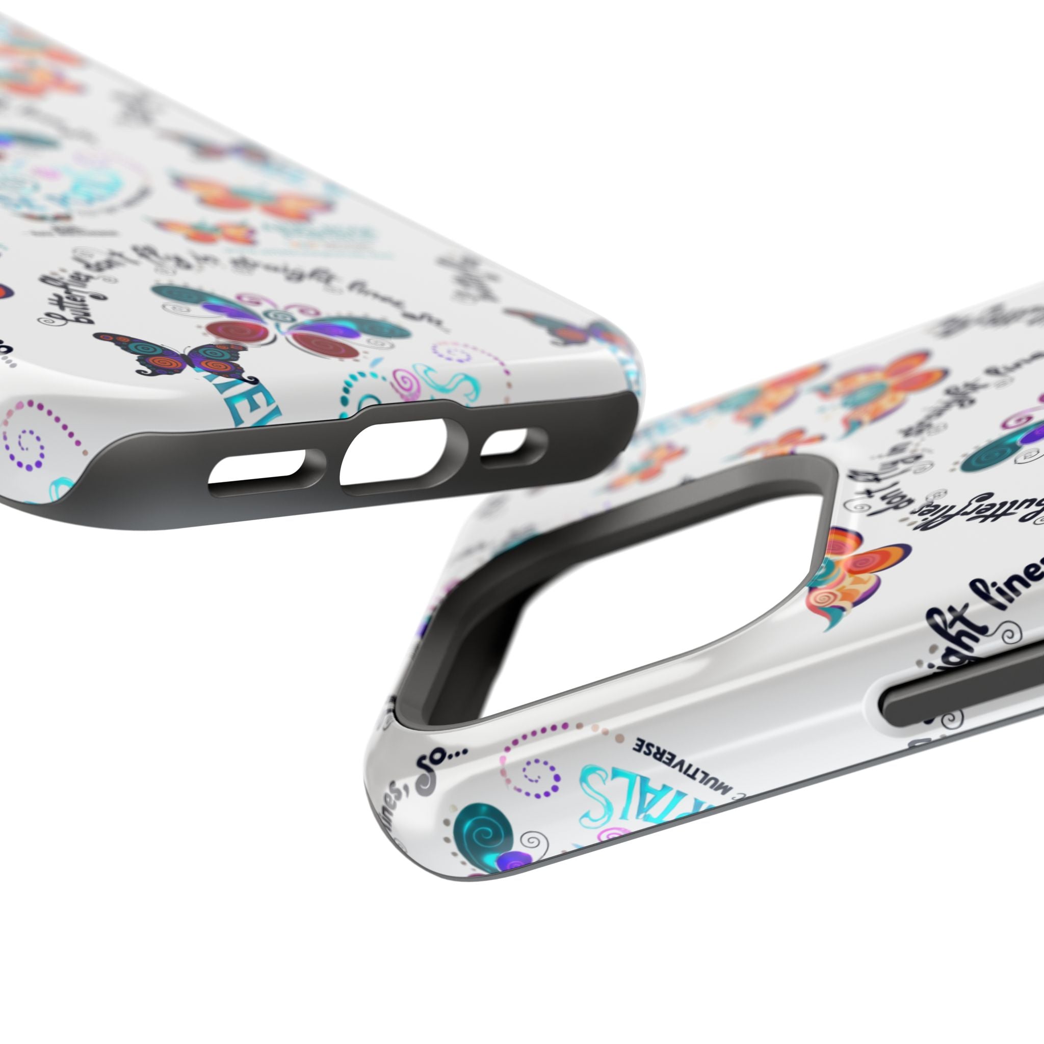Butterfly Pattern Magnetic Phone Case — "How Butterflies Fly" Ariel Rose Portals Design