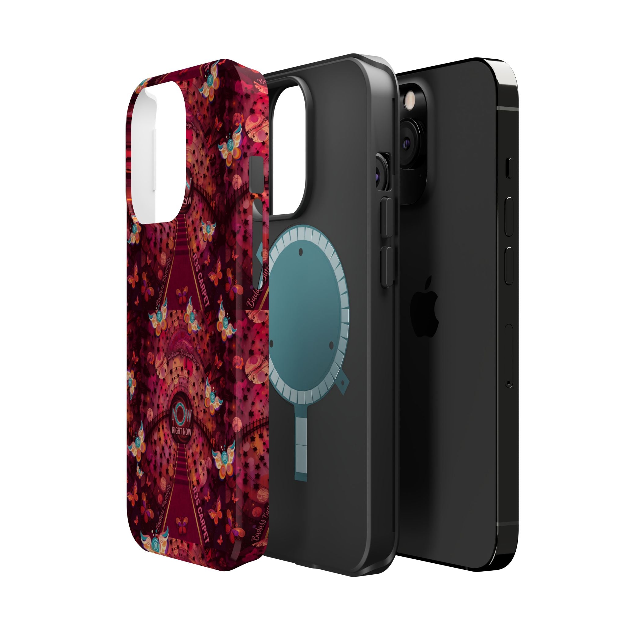 R3S-Carpet Worthy Magnetic Impact-Resistant Phone Case – Butterfly Kaleidoscope Now First-Class Stardust Collection