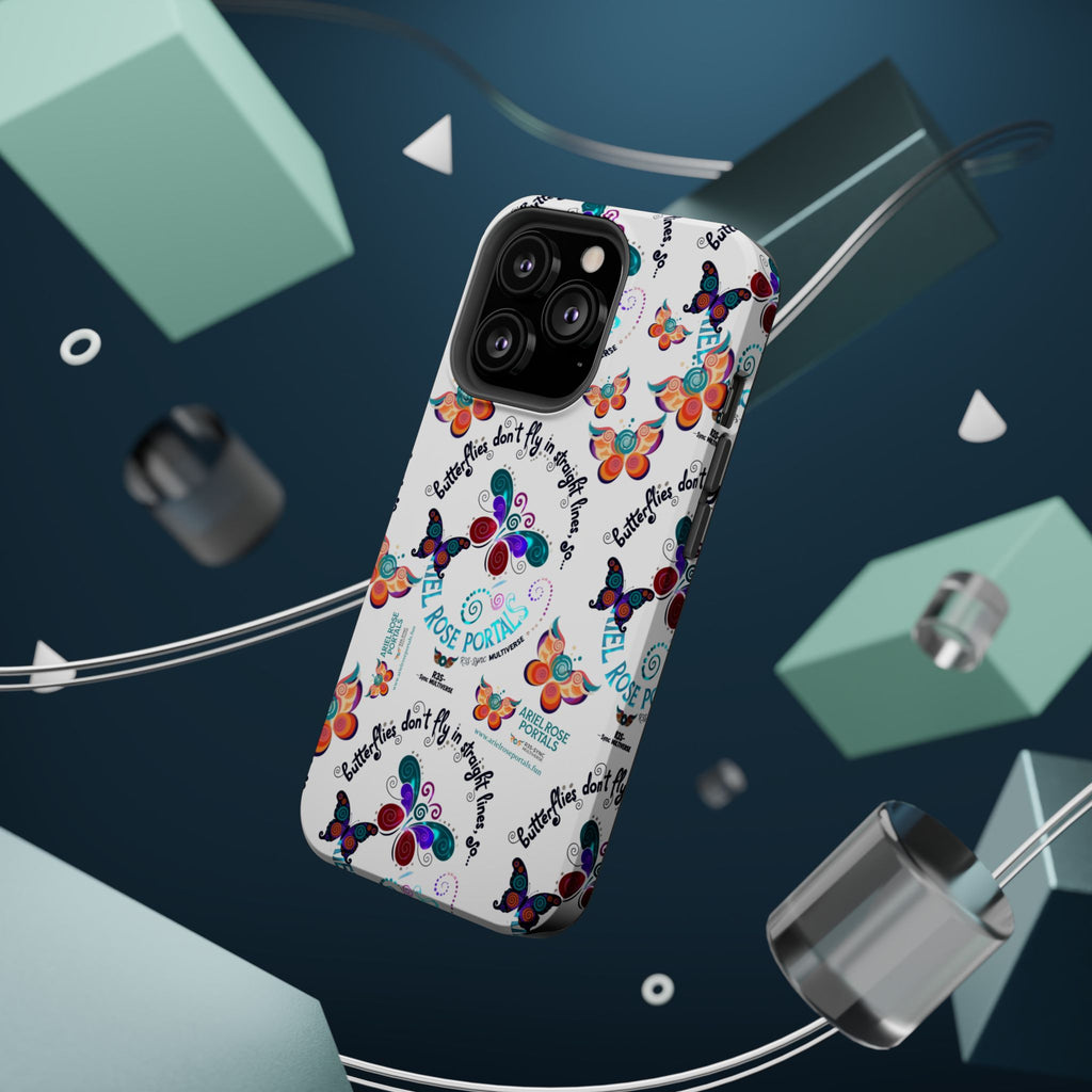 Butterfly Pattern Magnetic Phone Case — "How Butterflies Fly" Ariel Rose Portals Design