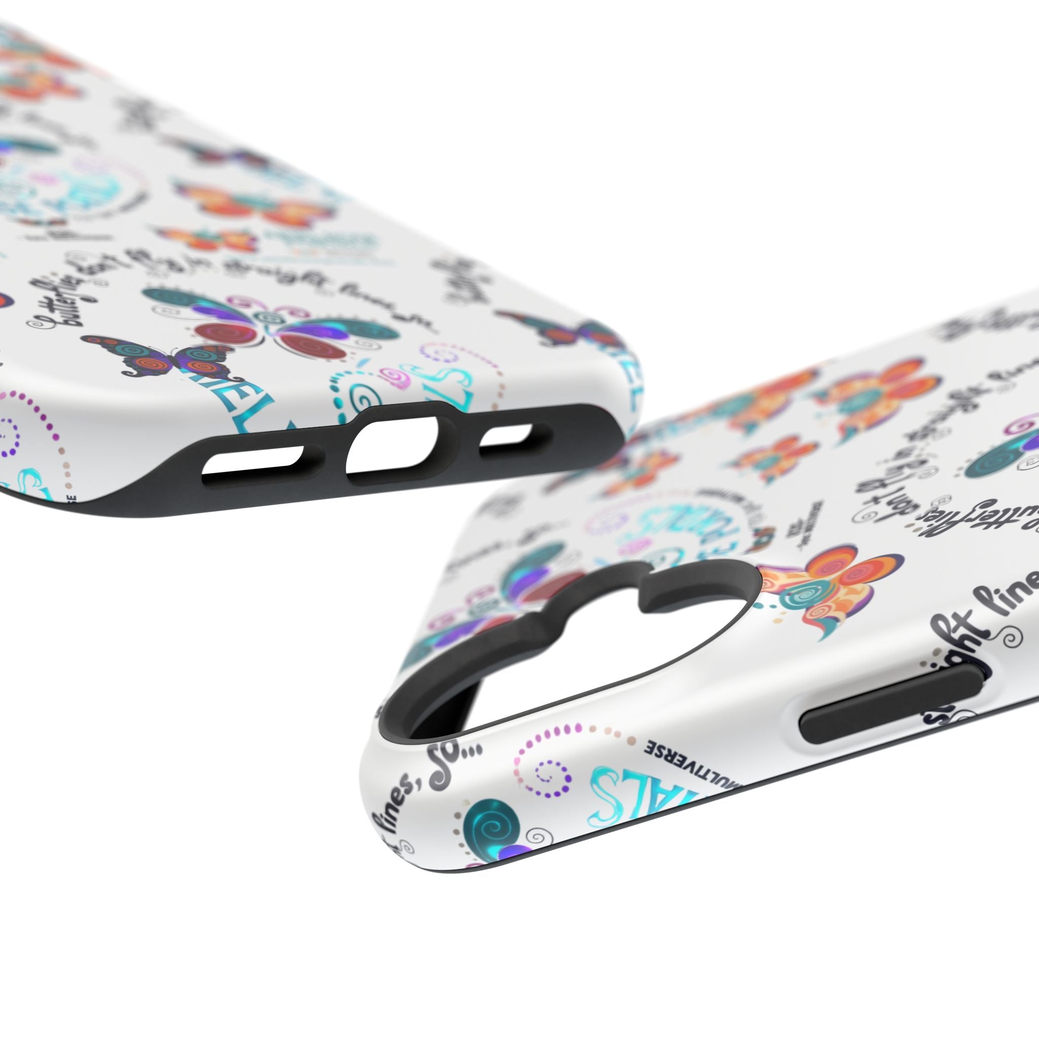 Butterfly Pattern Magnetic Phone Case — "How Butterflies Fly" Ariel Rose Portals Design