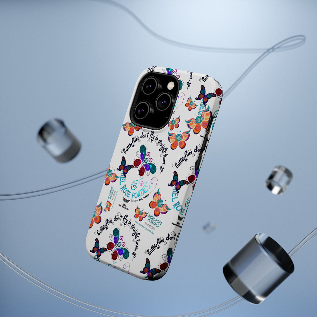 Butterfly Pattern Magnetic Phone Case — "How Butterflies Fly" Ariel Rose Portals Design