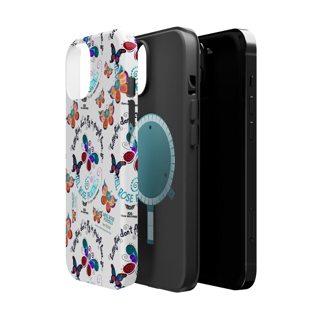 Butterfly Pattern Magnetic Phone Case — "How Butterflies Fly" Ariel Rose Portals Design
