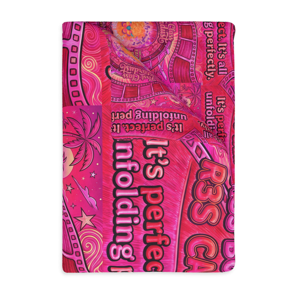 Badass Butterfly R3s-Carpet Pink Velveteen Blanket — "It's perfect. It's all unfolding perfectly."