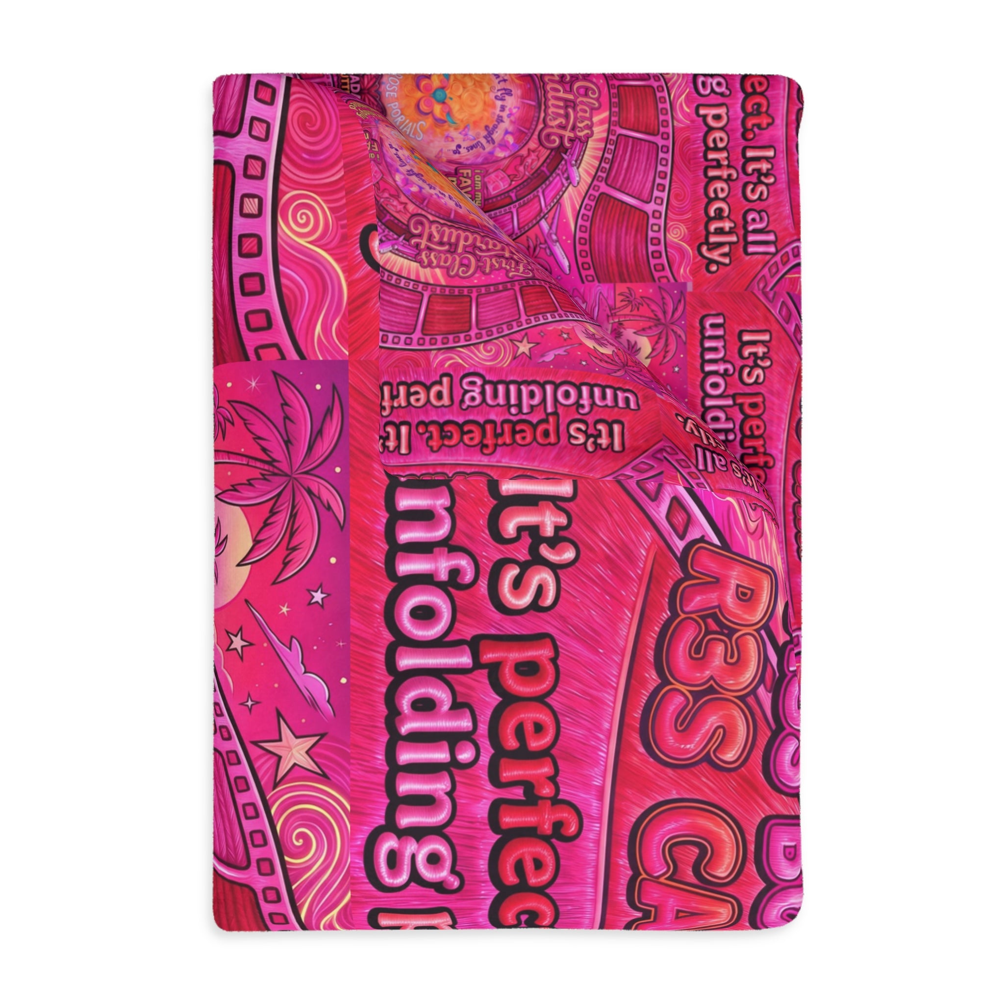 Badass Butterfly R3s-Carpet Pink Velveteen Blanket — "It's perfect. It's all unfolding perfectly."