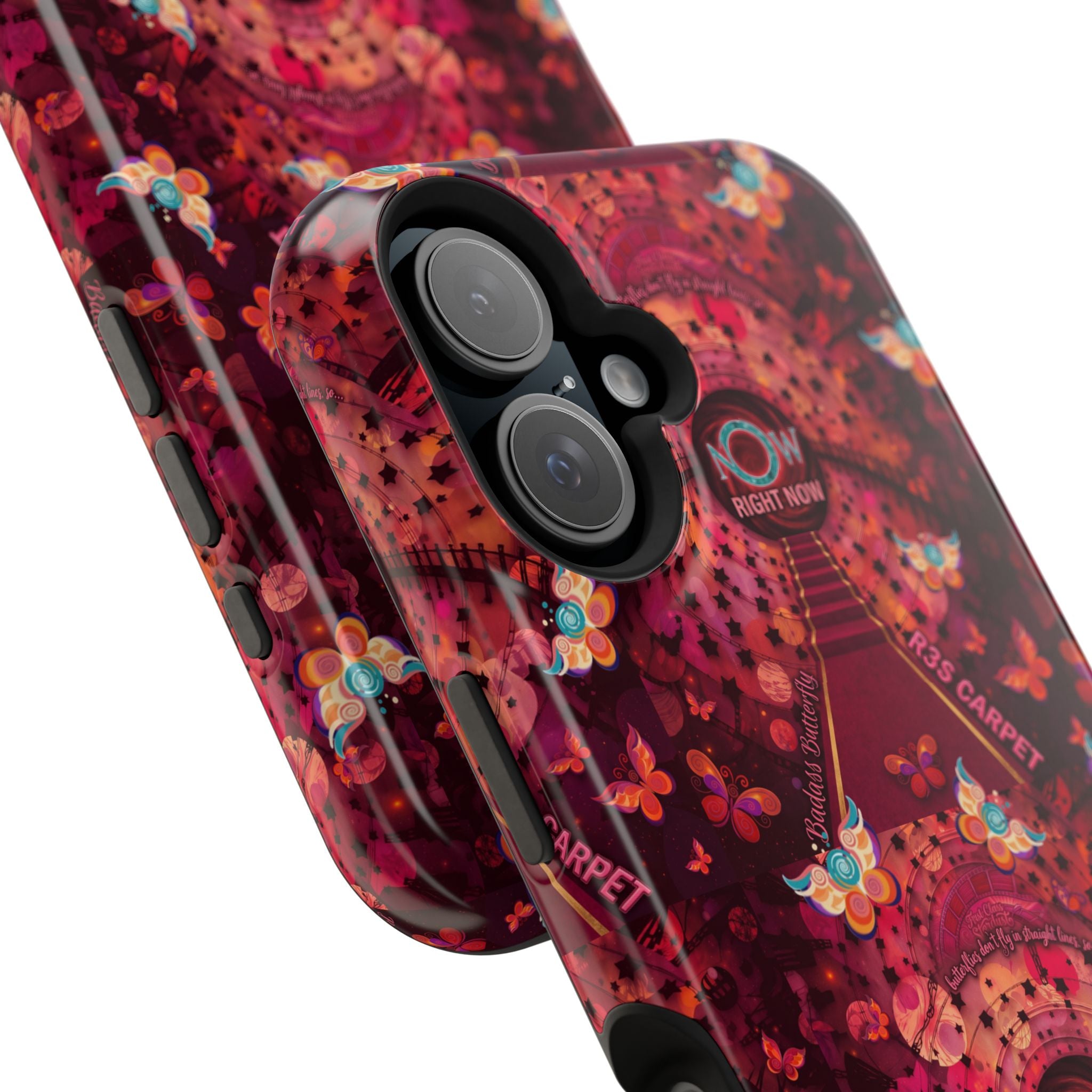 R3S-Carpet Worthy Magnetic Impact-Resistant Phone Case – Butterfly Kaleidoscope Now First-Class Stardust Collection