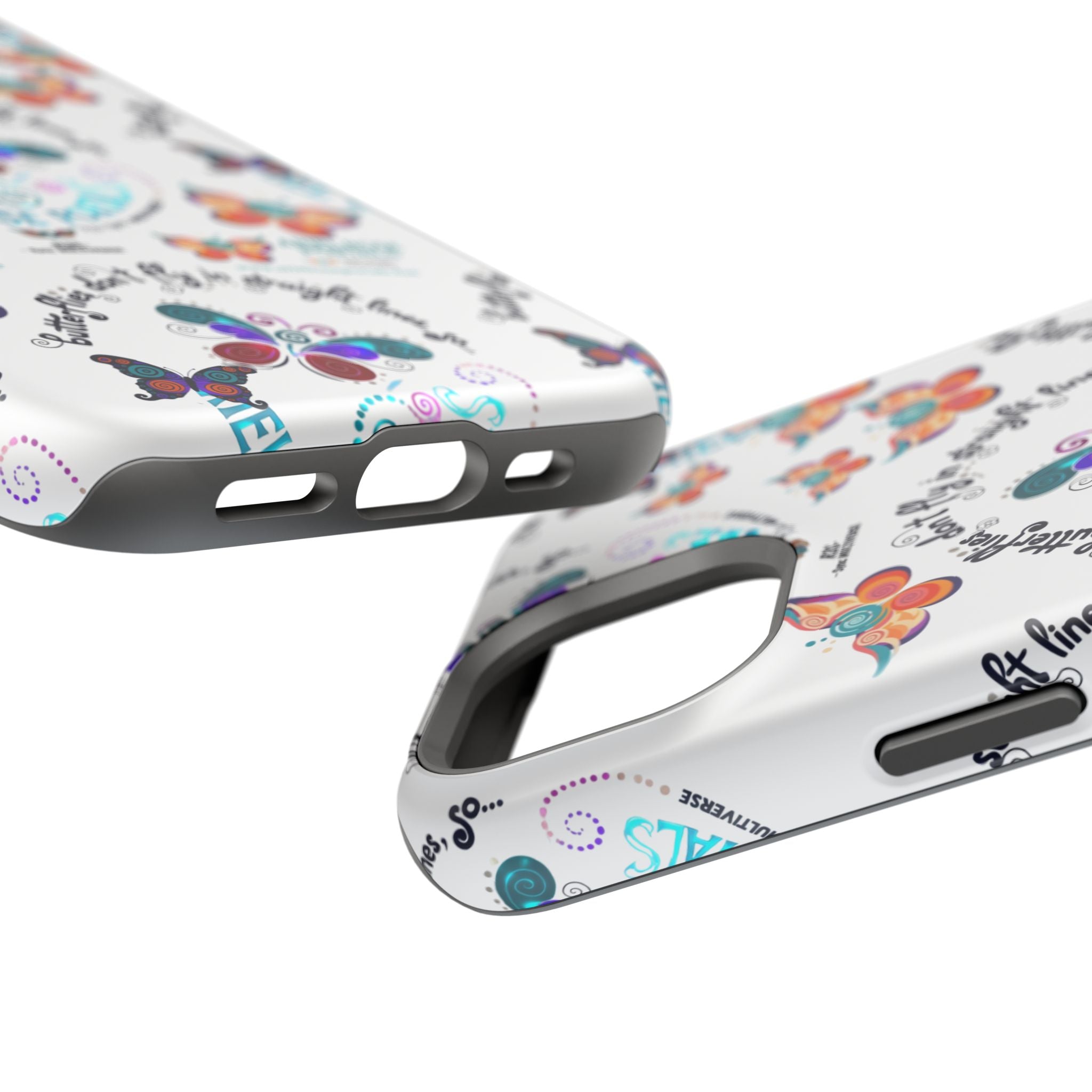 Butterfly Pattern Magnetic Phone Case — "How Butterflies Fly" Ariel Rose Portals Design
