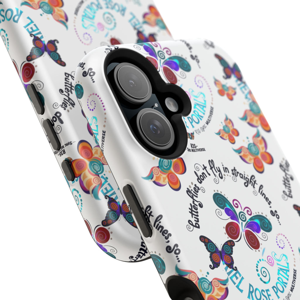 Butterfly Pattern Magnetic Phone Case — "How Butterflies Fly" Ariel Rose Portals Design