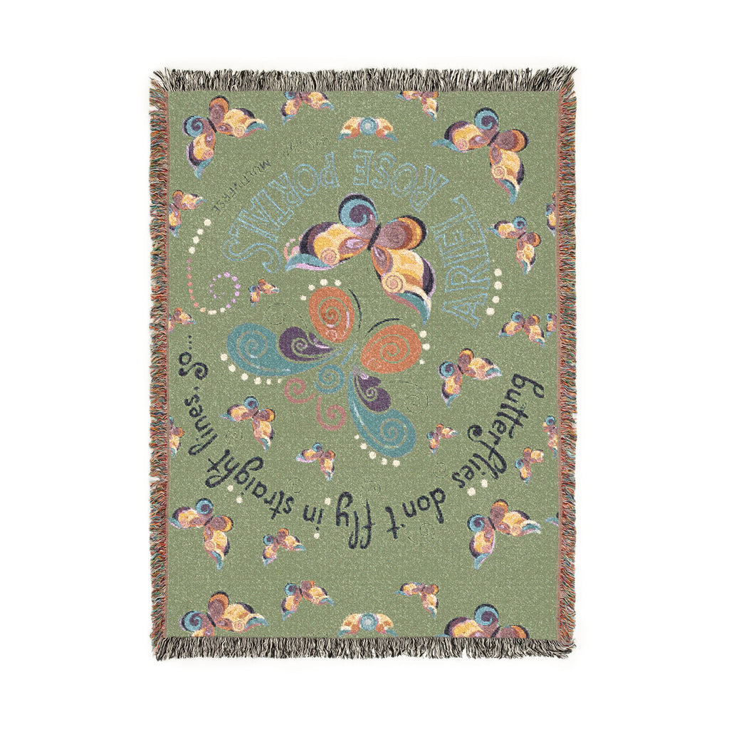 First Class Stardust Butterfly Woven Blanket — Throw for Living Room & Bedroom