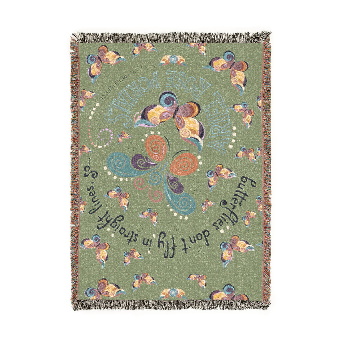 First Class Stardust Butterfly Woven Blanket — Throw for Living Room & Bedroom