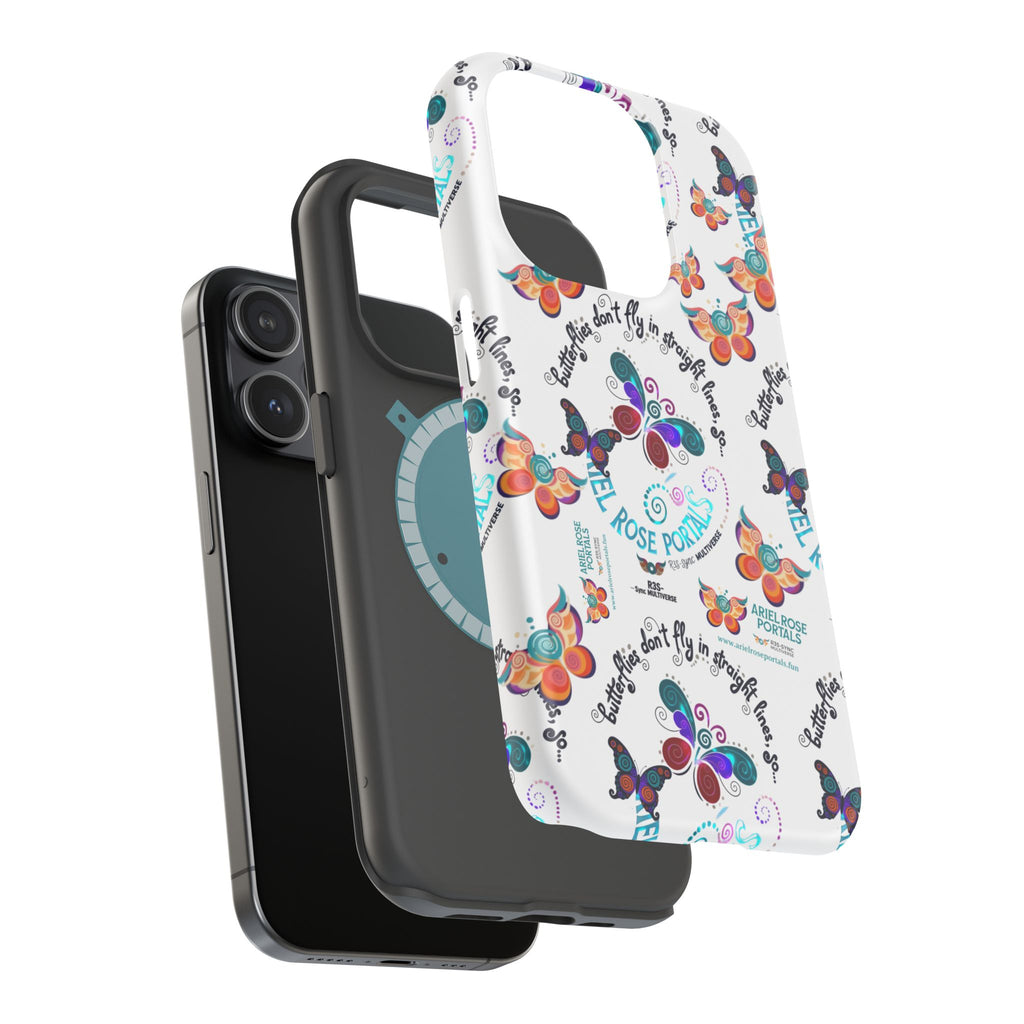 Butterfly Pattern Magnetic Phone Case — "How Butterflies Fly" Ariel Rose Portals Design