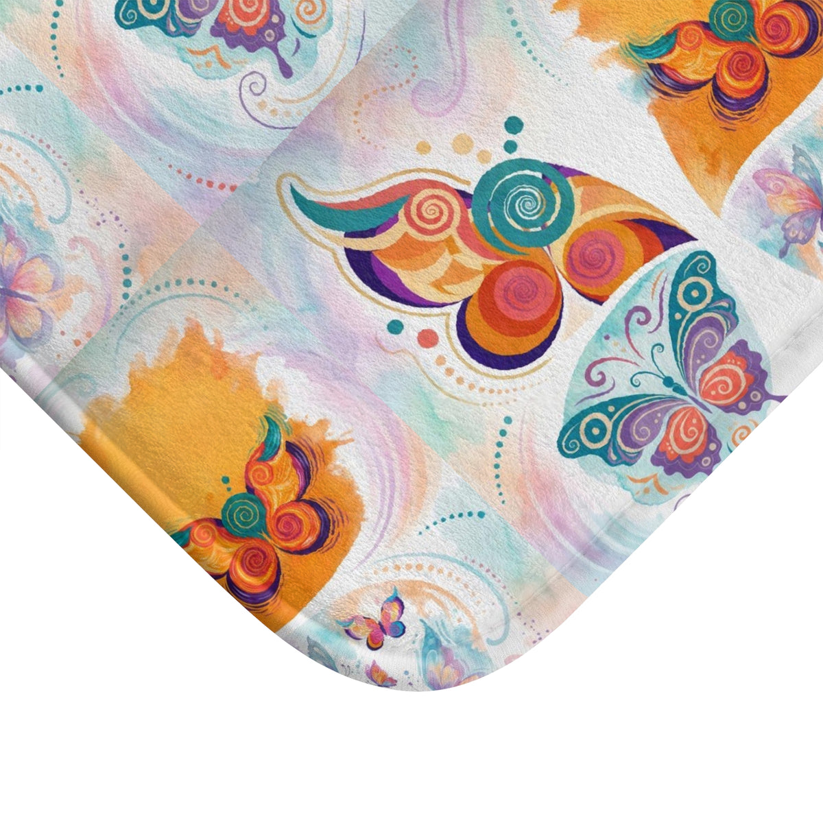 Butterfly Pattern Bath Mat — Colorful First Class Stardust Collection Magical Portal Rug™️