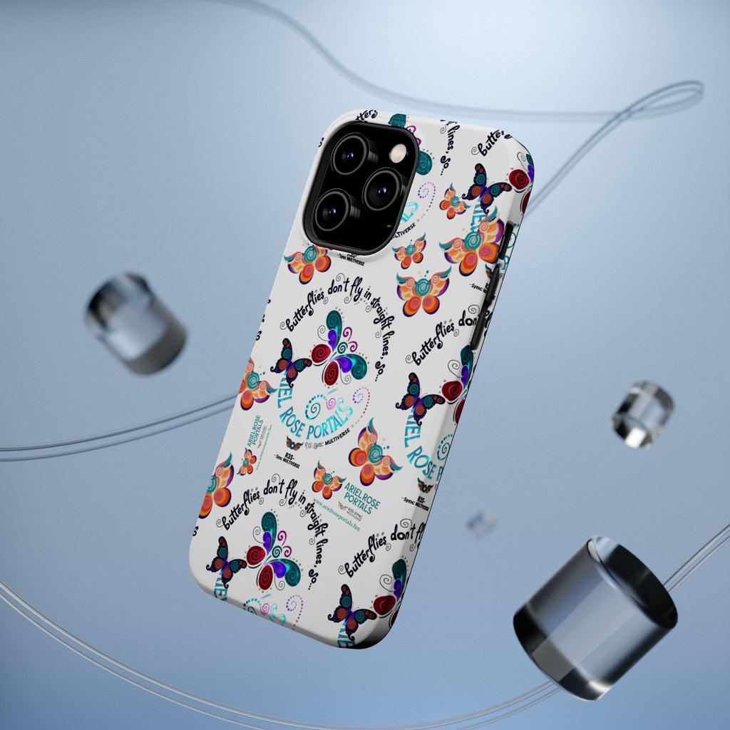 Butterfly Pattern Magnetic Phone Case — "How Butterflies Fly" Ariel Rose Portals Design