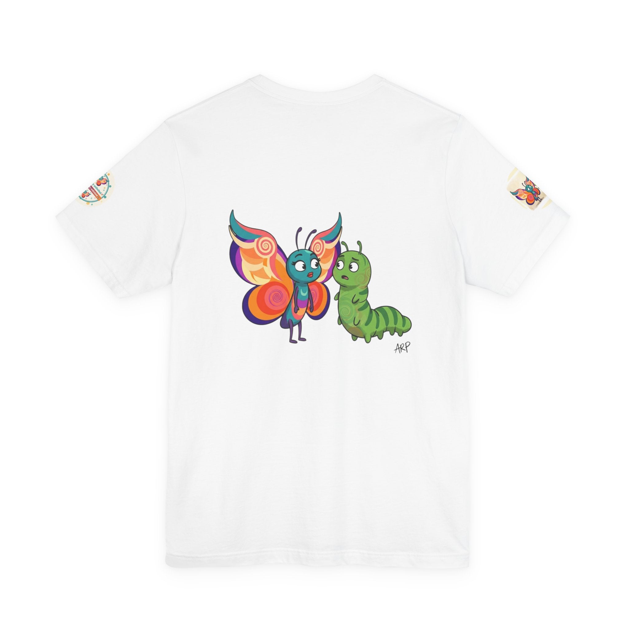 Butterfly & Caterpillar Tee — "alarmingly unlimited" Colorful Graphic T-Shirt