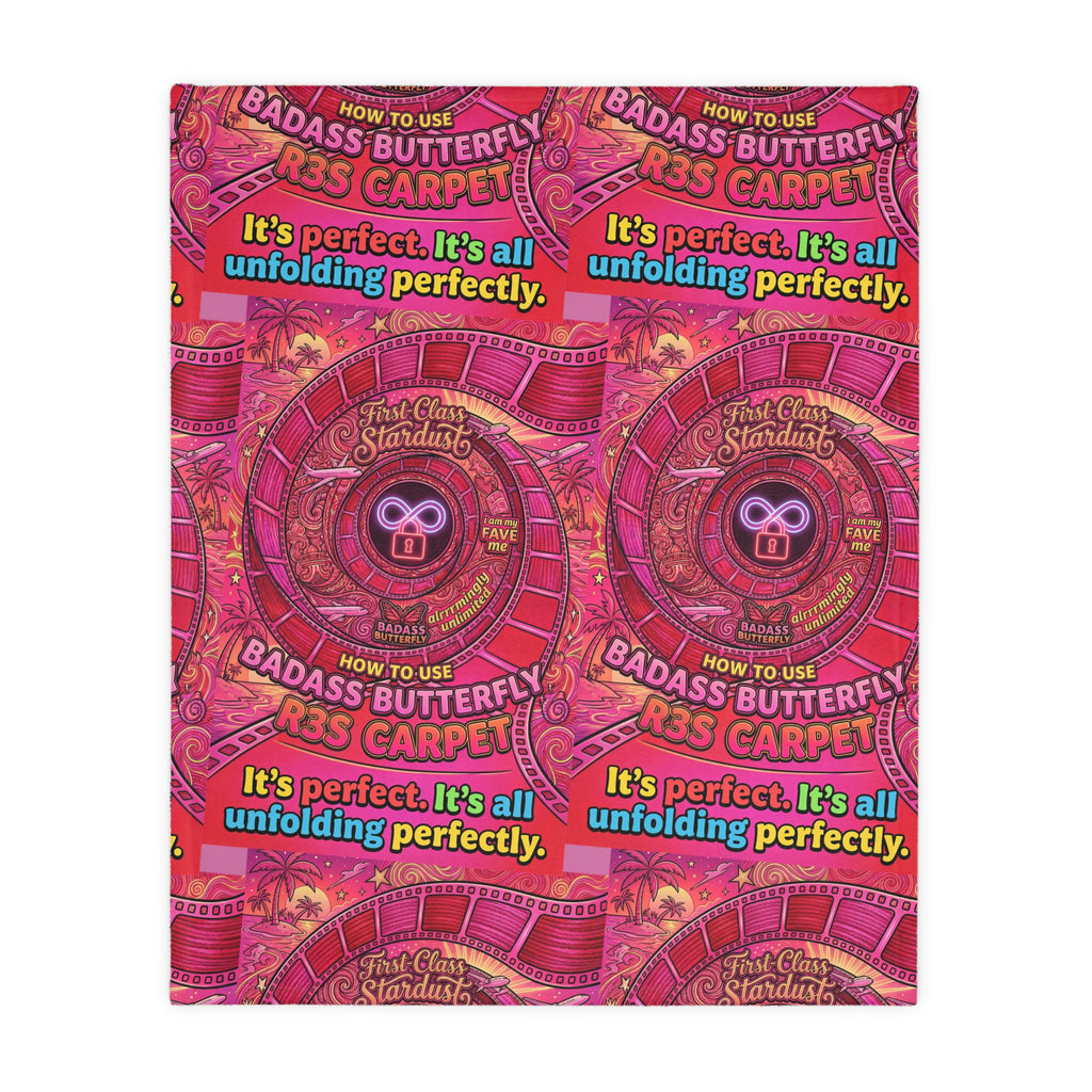 Velveteen Microfiber 2-Sided Vibrant Butterfly & Retro Throw