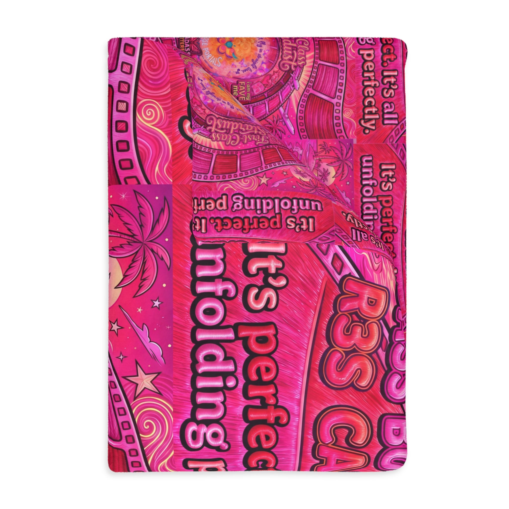 Badass Butterfly R3s-Carpet Pink Velveteen Blanket — "It's perfect. It's all unfolding perfectly."