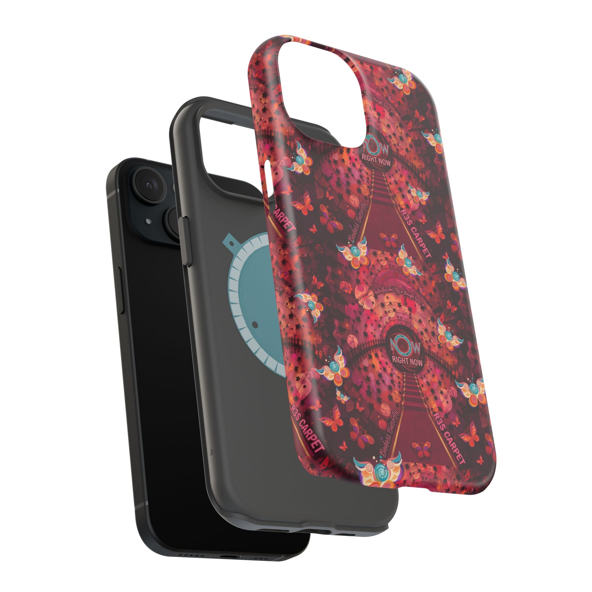 R3S-Carpet Worthy Magnetic Impact-Resistant Phone Case – Butterfly Kaleidoscope Now First-Class Stardust Collection