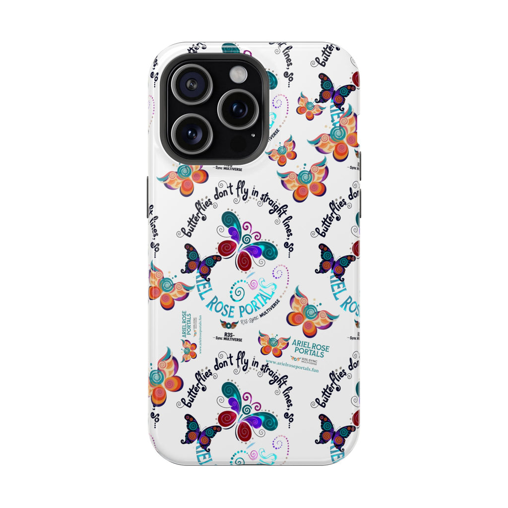 Butterfly Pattern Magnetic Phone Case — "How Butterflies Fly" Ariel Rose Portals Design