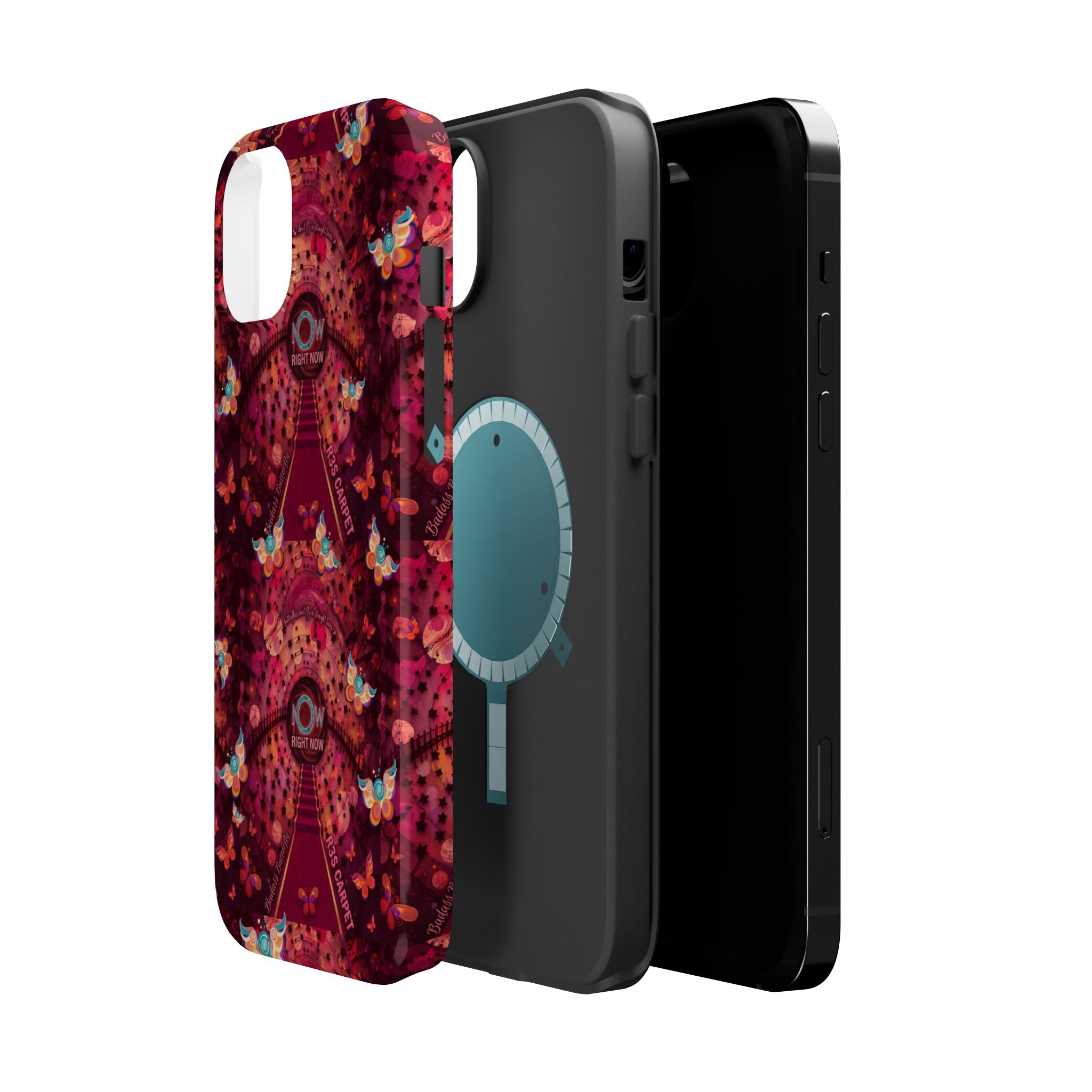 R3S-Carpet Worthy Magnetic Impact-Resistant Phone Case – Butterfly Kaleidoscope Now First-Class Stardust Collection