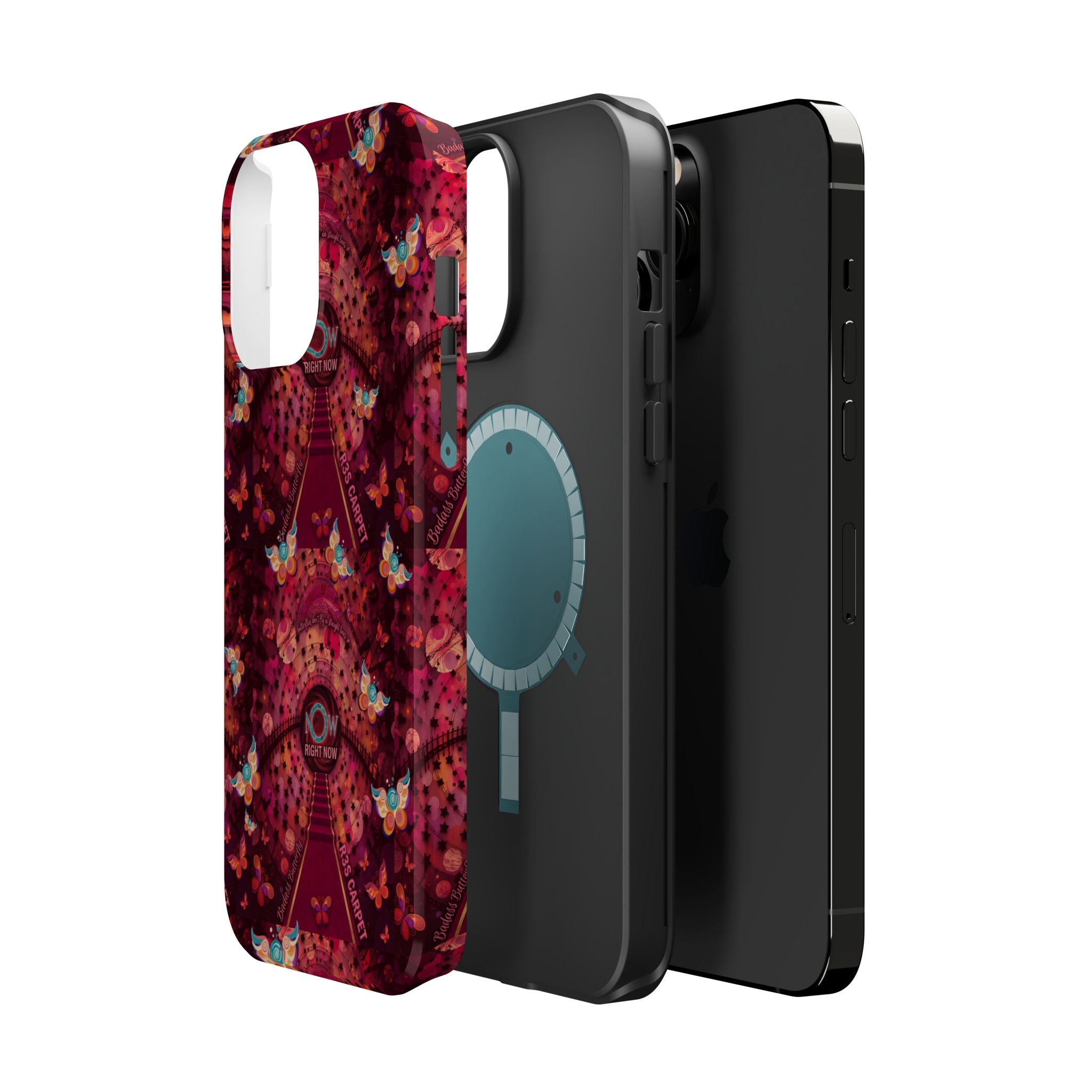 R3S-Carpet Worthy Magnetic Impact-Resistant Phone Case – Butterfly Kaleidoscope Now First-Class Stardust Collection