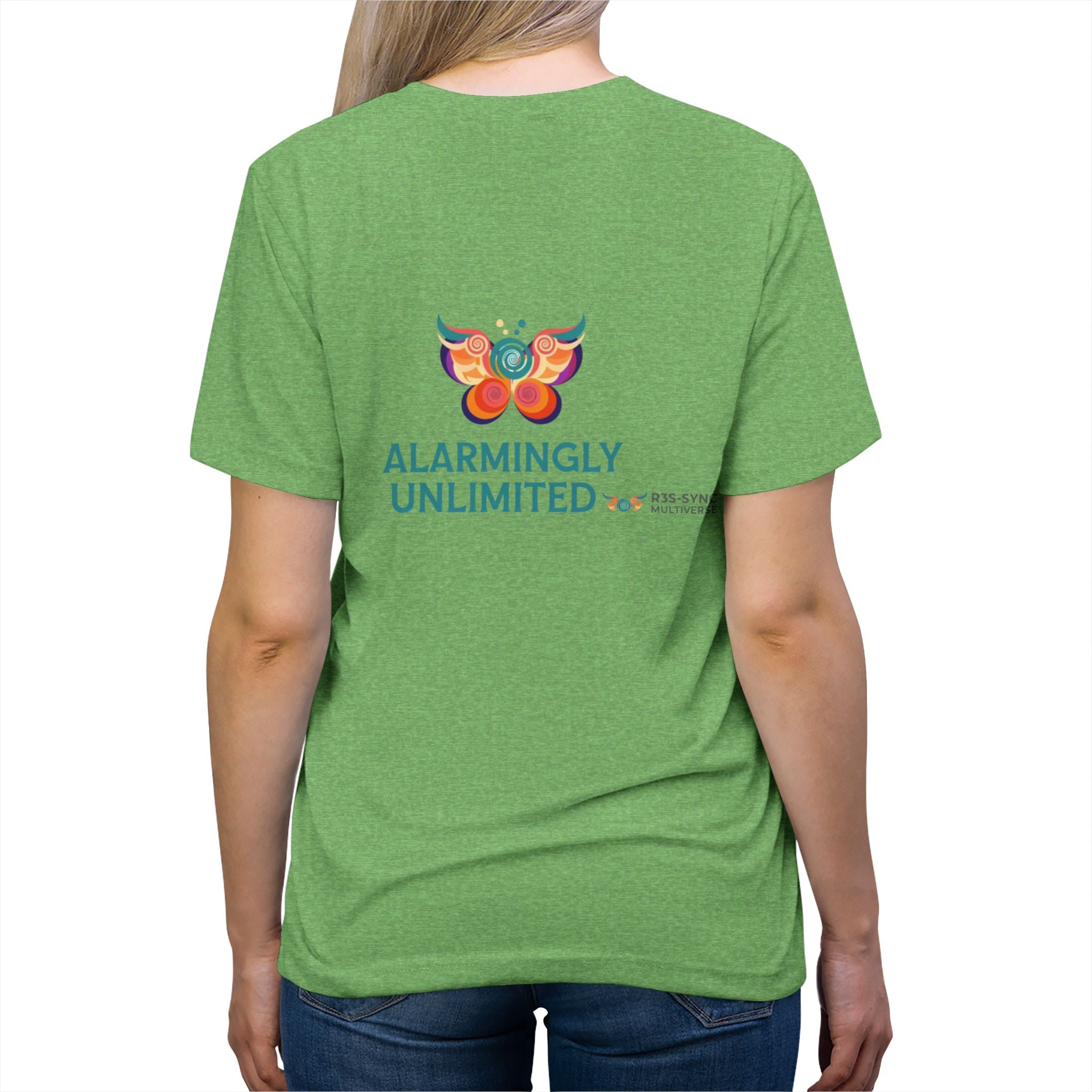 T-shirt Vintage Morbida TriBlend "Allarmantemente Illimitato Farfalla & Bruco" — Simpatica Maglietta Grafica Trasformazione