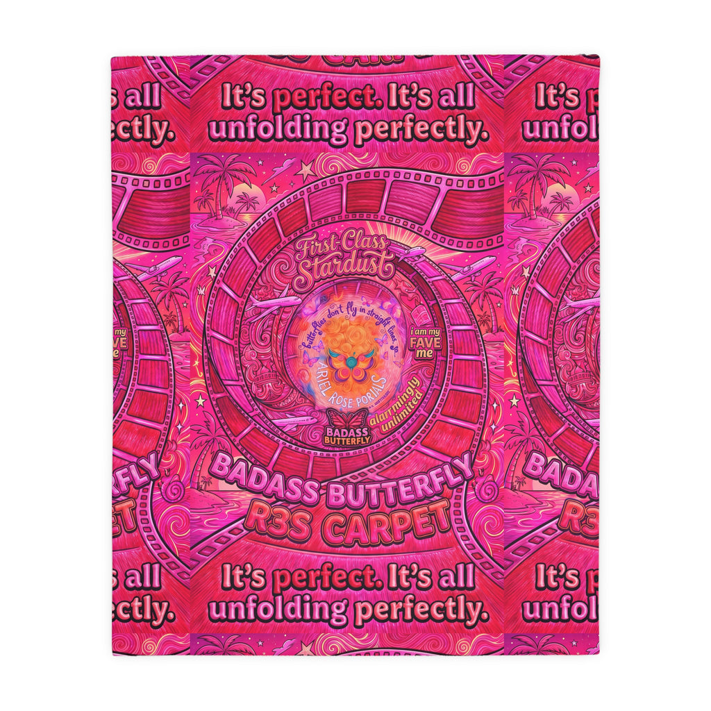 Badass Butterfly R3s-Carpet Pink Velveteen Blanket — "It's perfect. It's all unfolding perfectly."