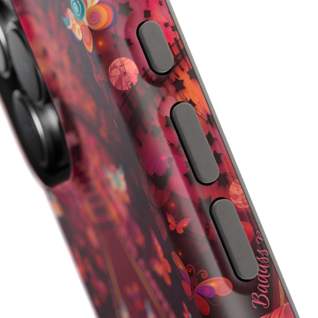 R3S-Carpet Worthy Magnetic Impact-Resistant Phone Case – Butterfly Kaleidoscope Now First-Class Stardust Collection
