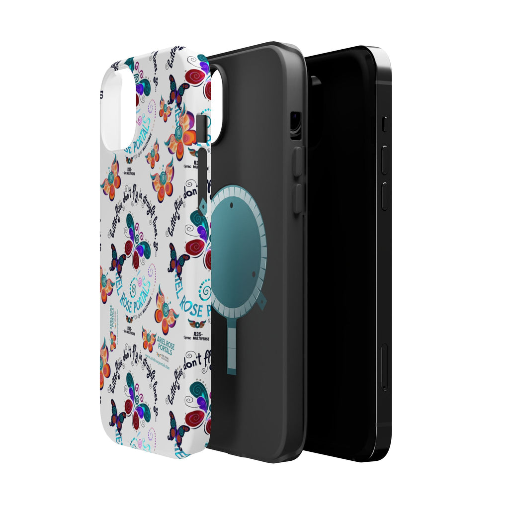 Butterfly Pattern Magnetic Phone Case — "How Butterflies Fly" Ariel Rose Portals Design