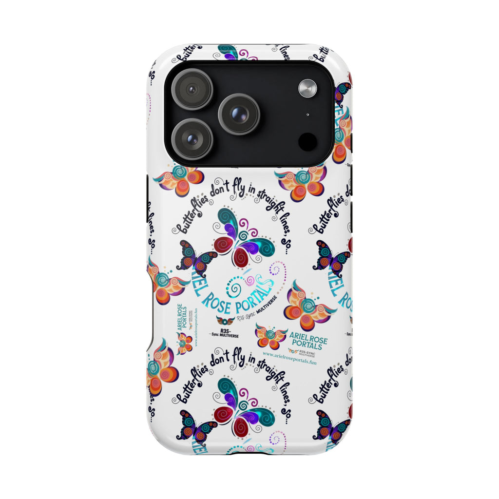 Butterfly Pattern Magnetic Phone Case — "How Butterflies Fly" Ariel Rose Portals Design
